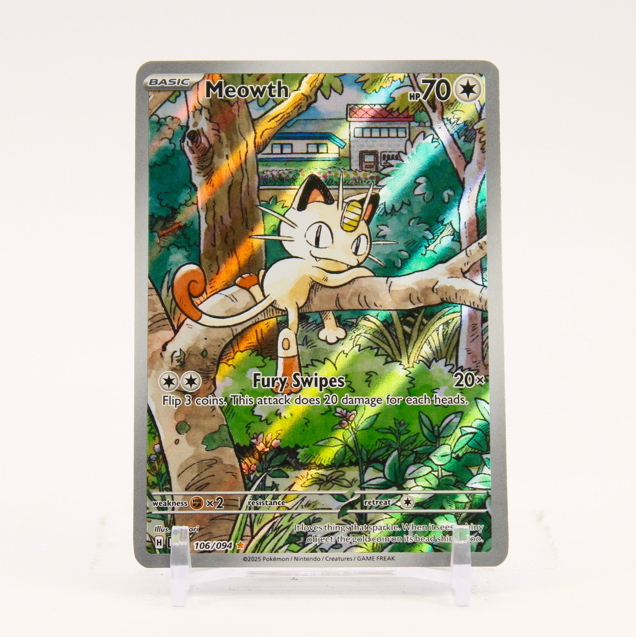Meowth - 106/094 Phantasmal Flames Illustration Rare Pokemon - NM