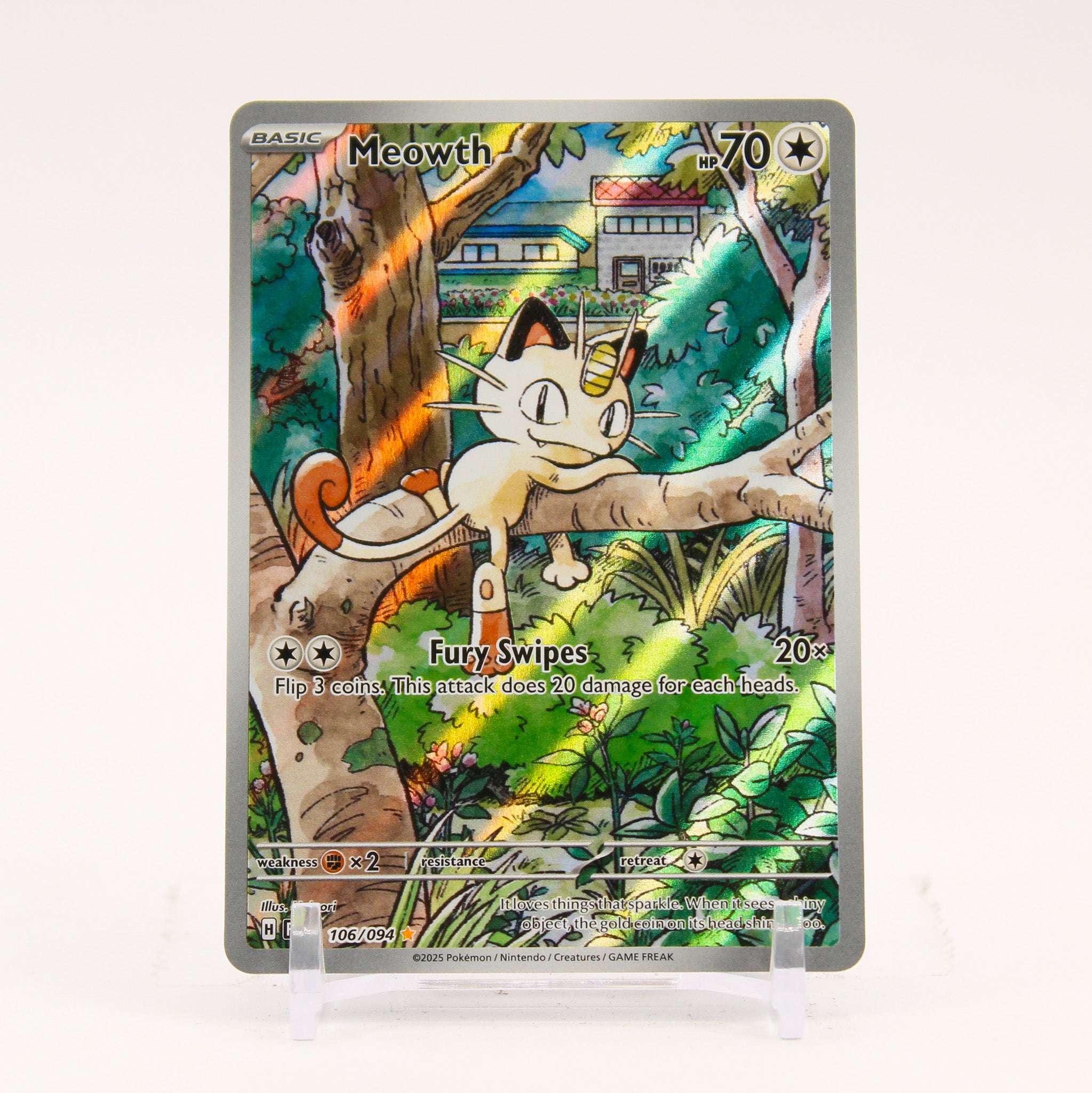 Meowth - 106/094 Phantasmal Flames Illustration Rare Pokemon - NM