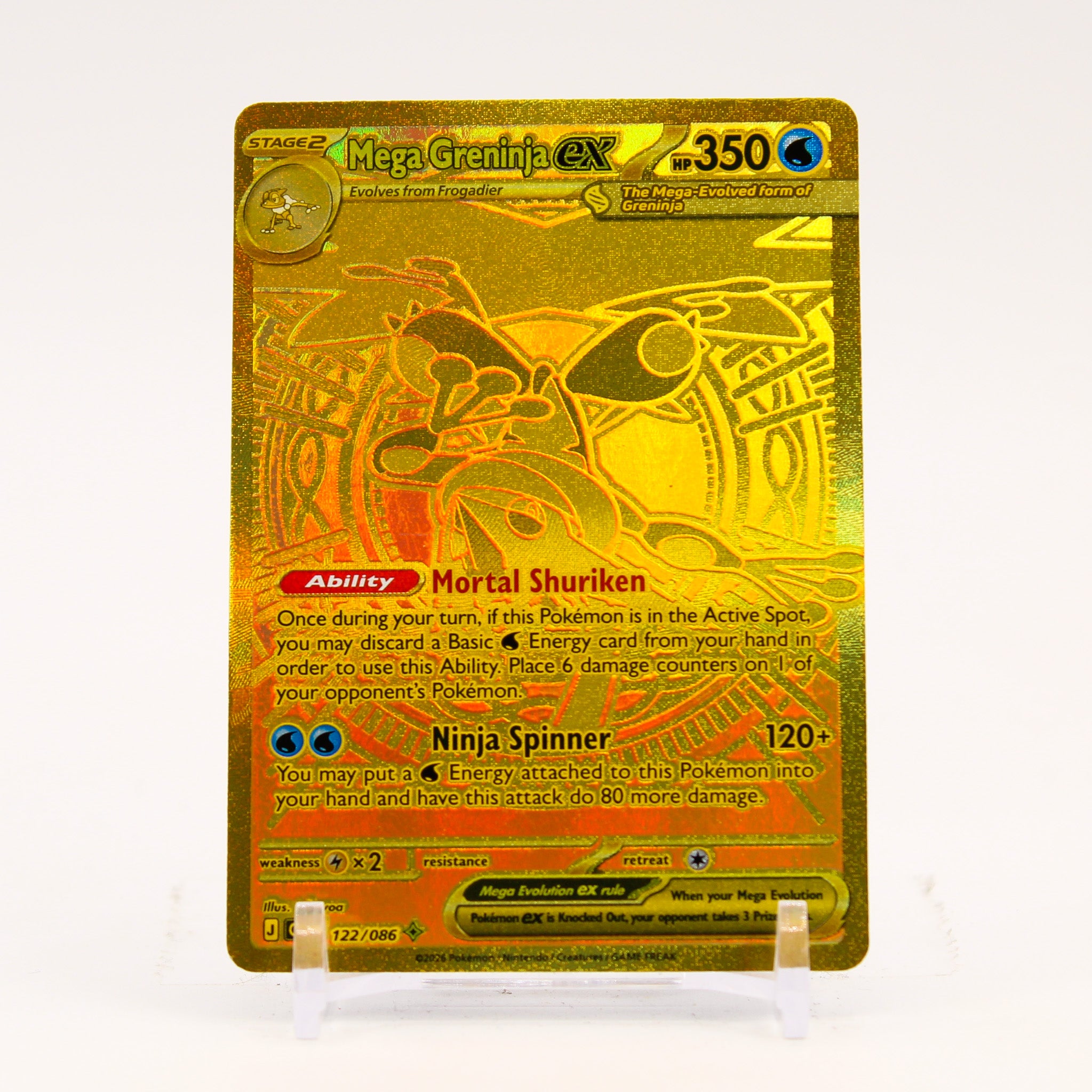 Mega Greninja ex - 122/086 Chaos Rising Gold Pokemon - NM