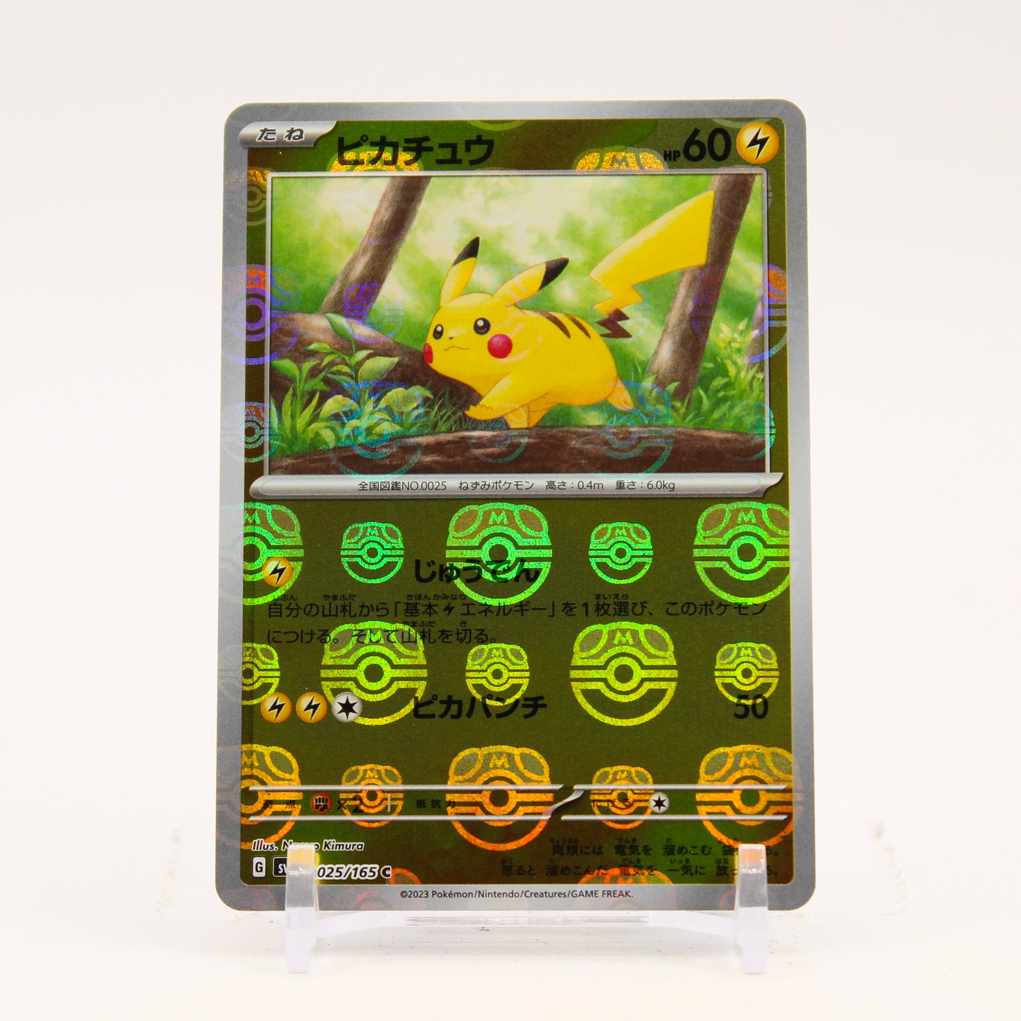 Pikachu - 025/165 SV2a Japanese 151 Master Ball Holo Pokemon - NM/MINT