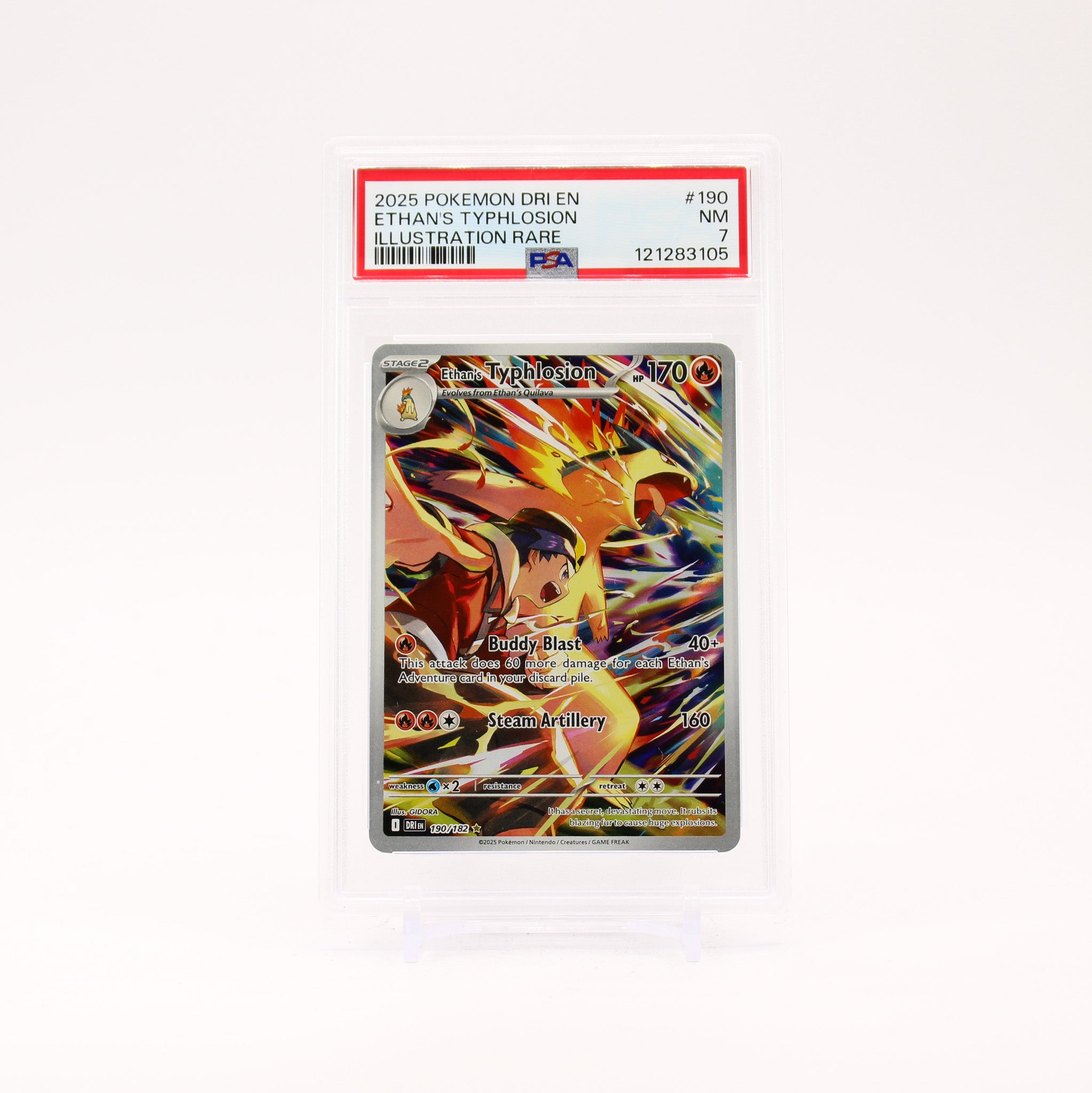 Ethan's Typhlosion - 190/182 PSA 7 Destined Rivals Illustration Rare Pokemon - NM