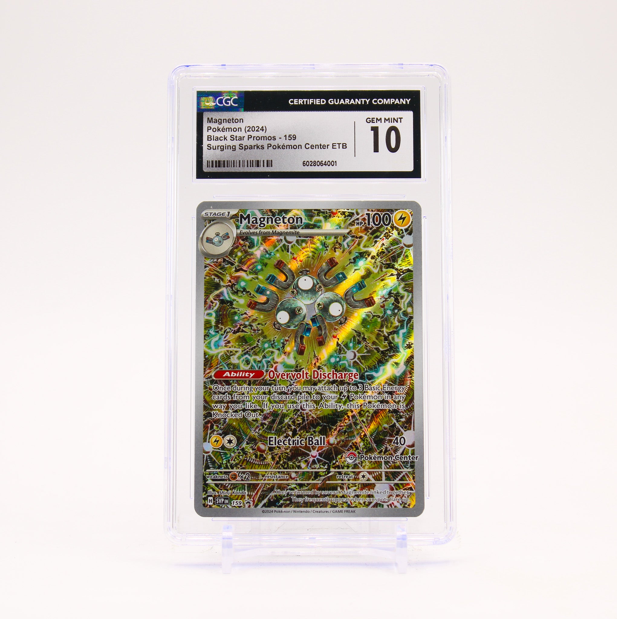 Magneton - SVP159 CGC 10 Surging Sparks POKEMON CENTER ETB Promo Pokemon - GEM MT