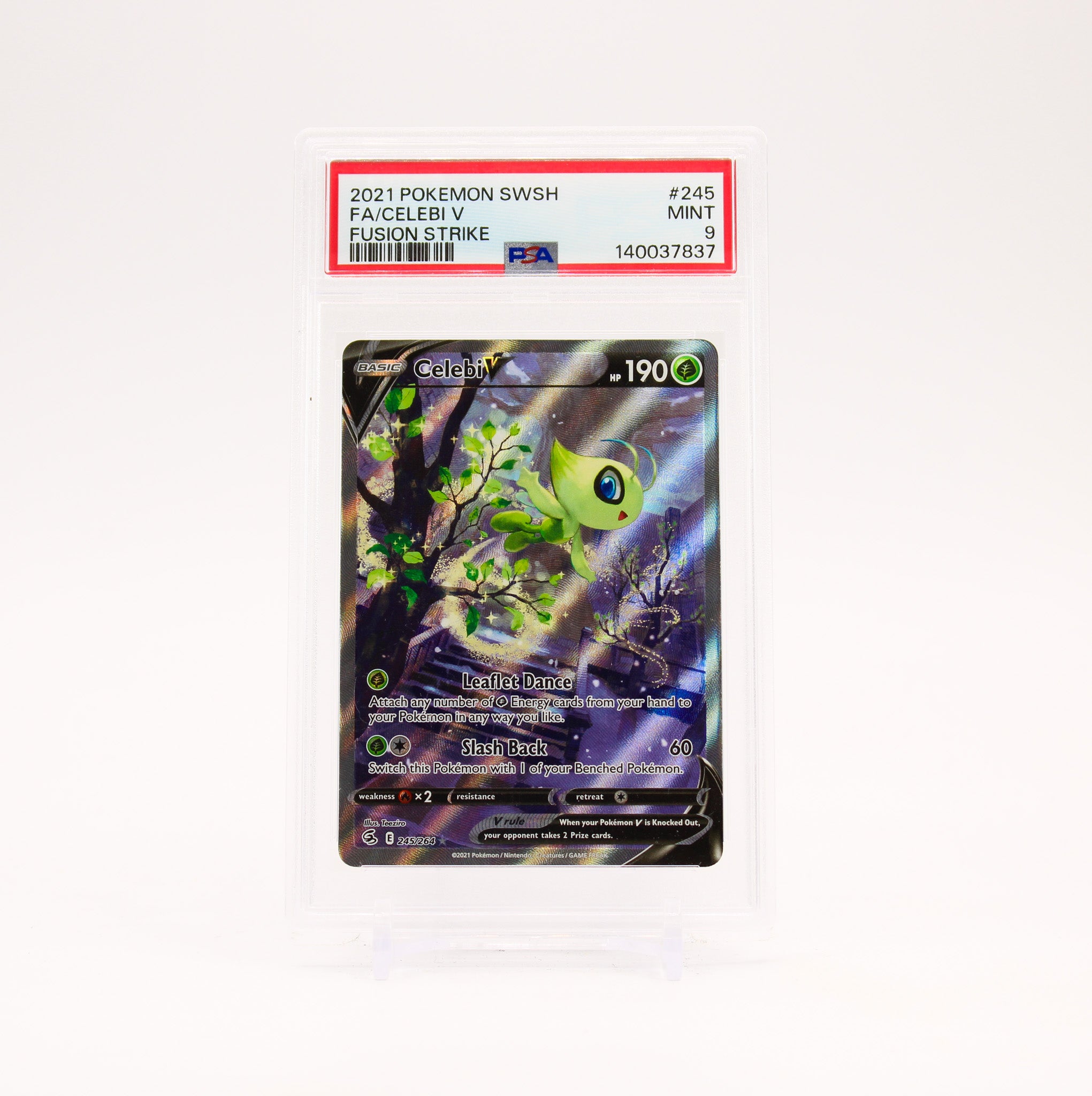 Celebi V - 245/264 PSA 9 Fusion Strike Alternate Art Pokemon - MINT
