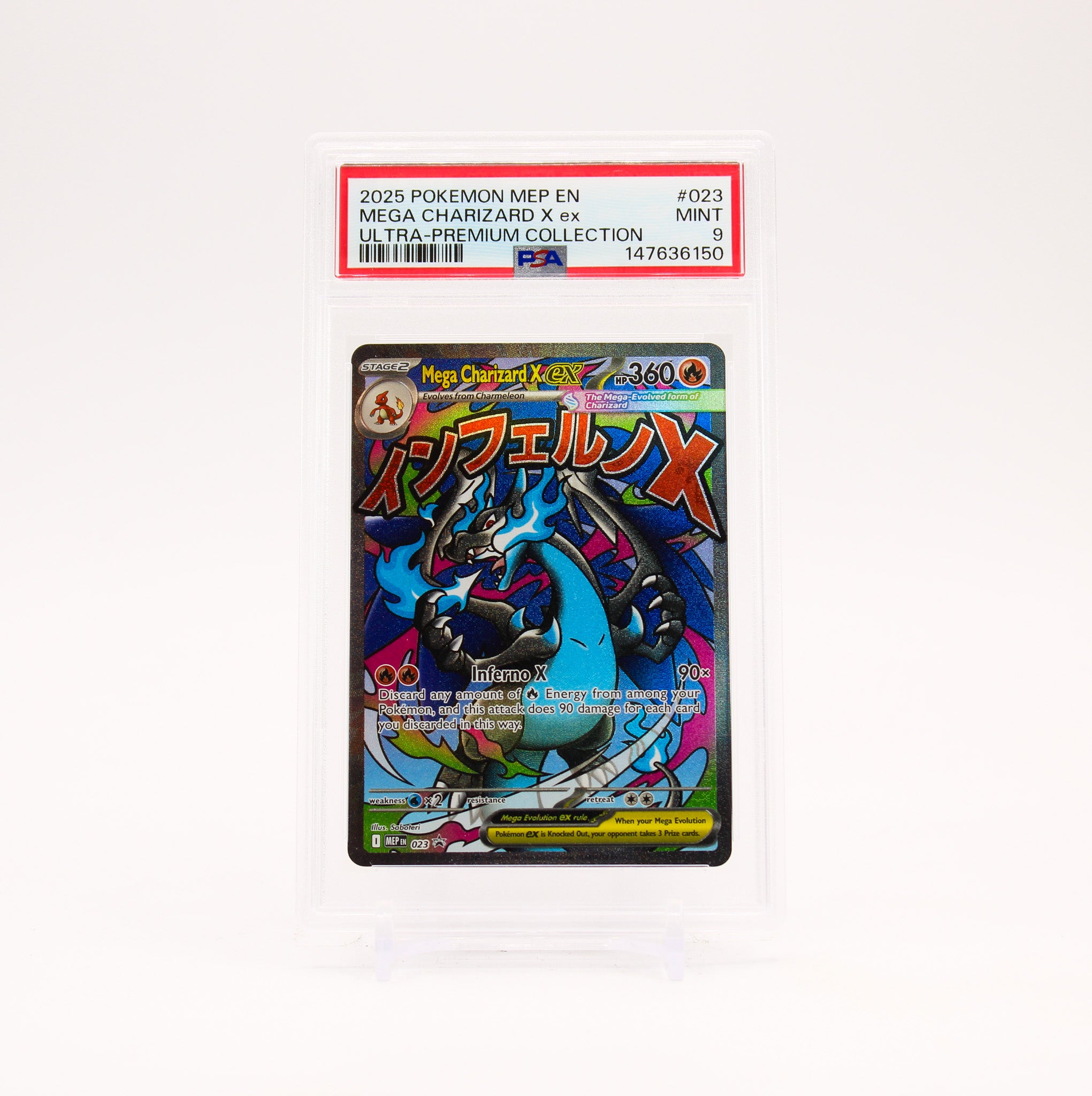 Mega Charizard X ex - MEP023 PSA 9 UPC Promo Pokemon - MINT