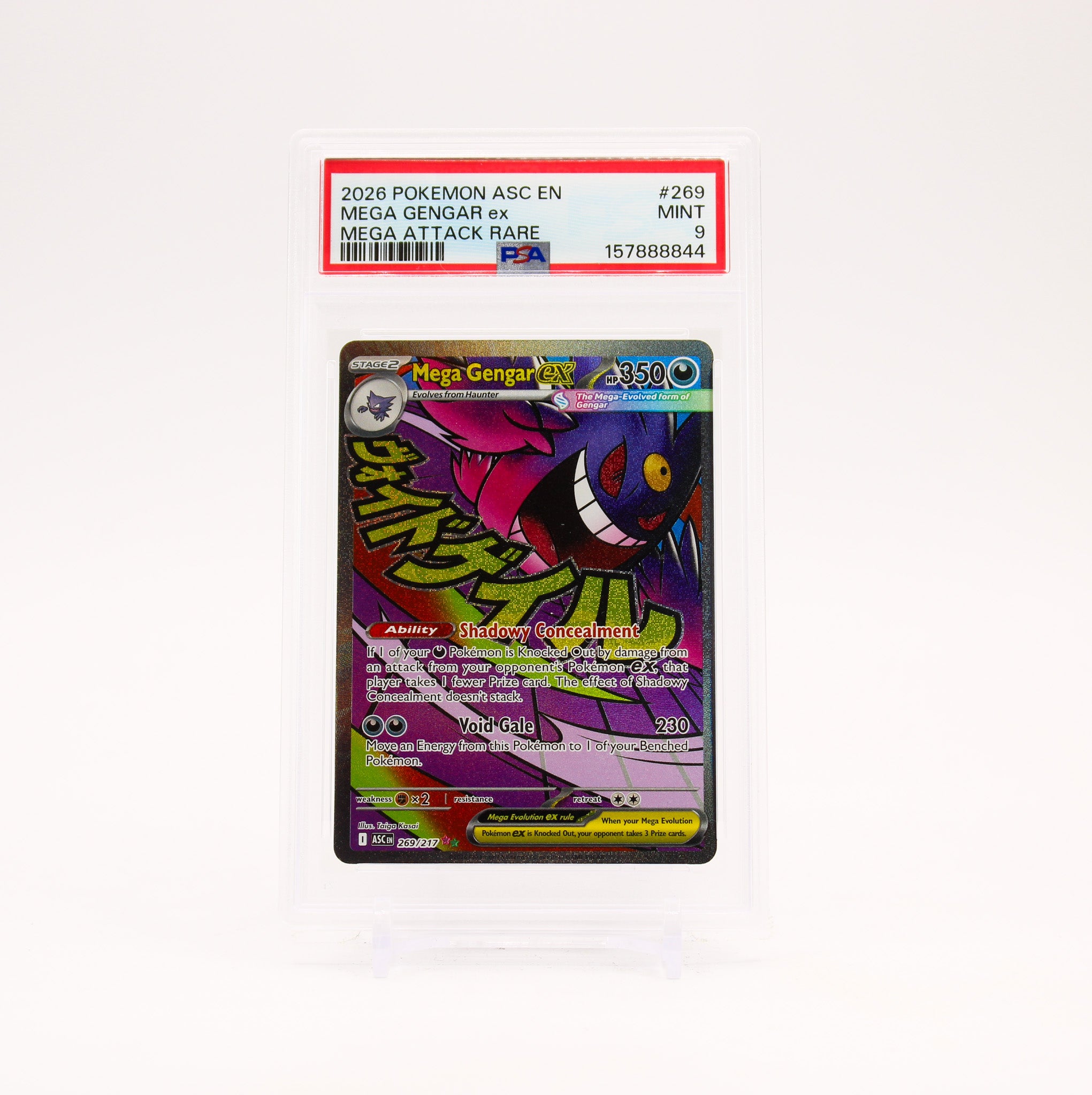Mega Gengar ex - 269/217 PSA 9 Ascended Heroes Mega Attack Rare Pokemon - MINT