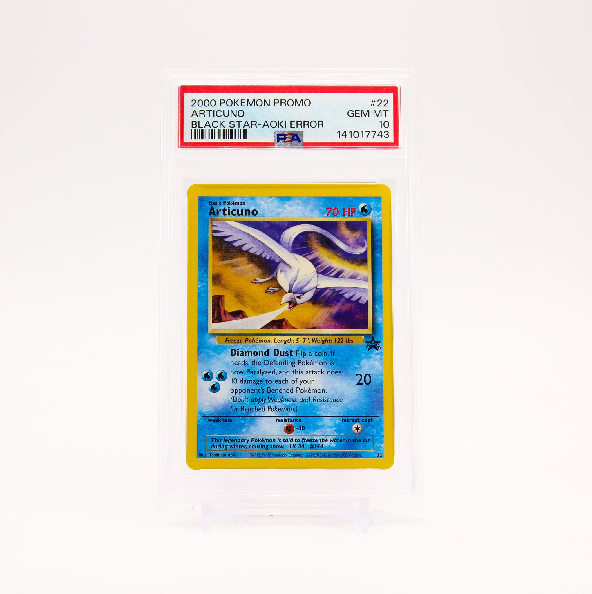 Articuno - 22 PSA 10 WoTC Black Star Promo Pokemon - GEM MT