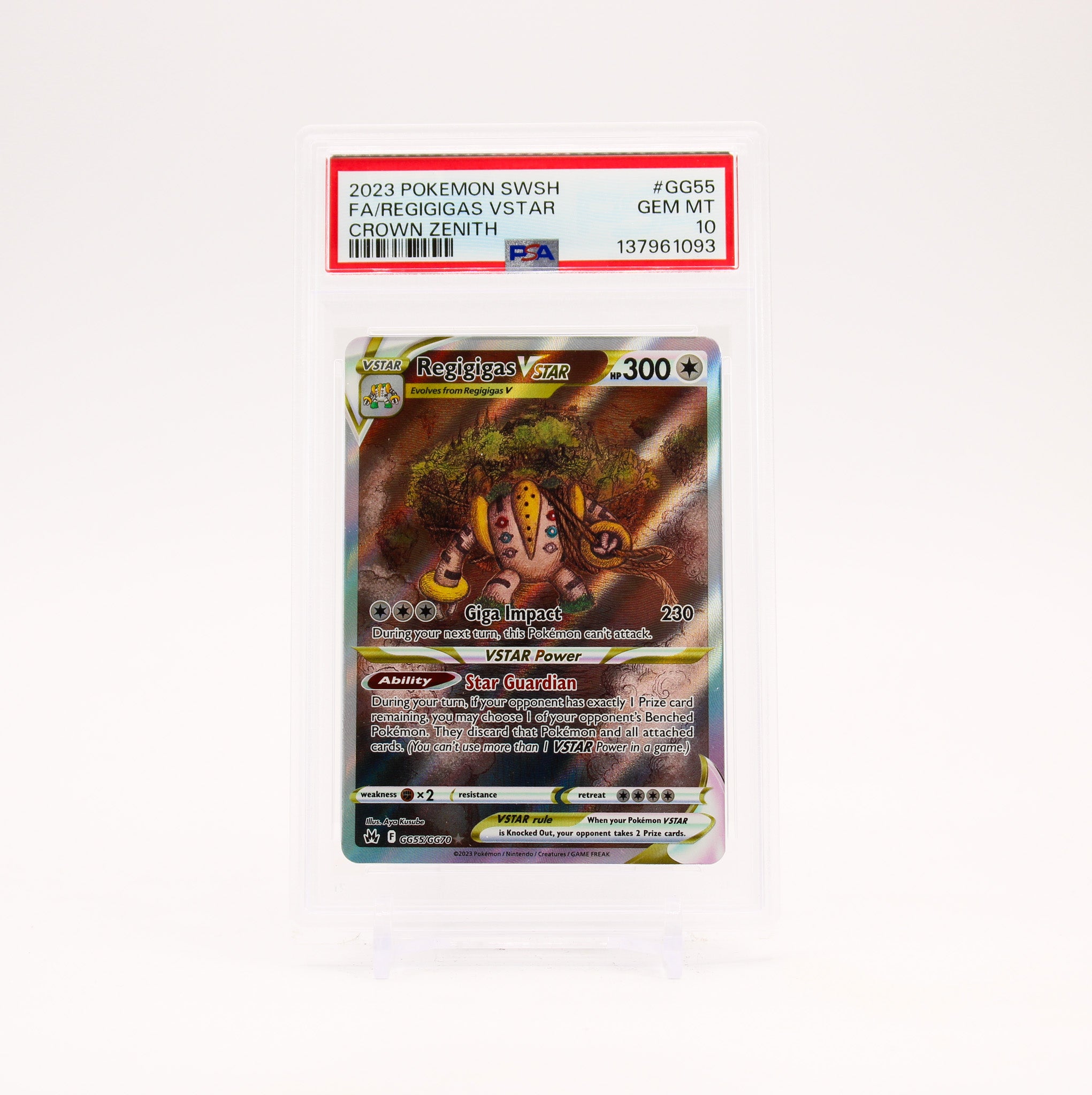 Regigigas Vstar - GG55/GG70 PSA 10 Crown Zenith Gallery Pokemon - GEM MT