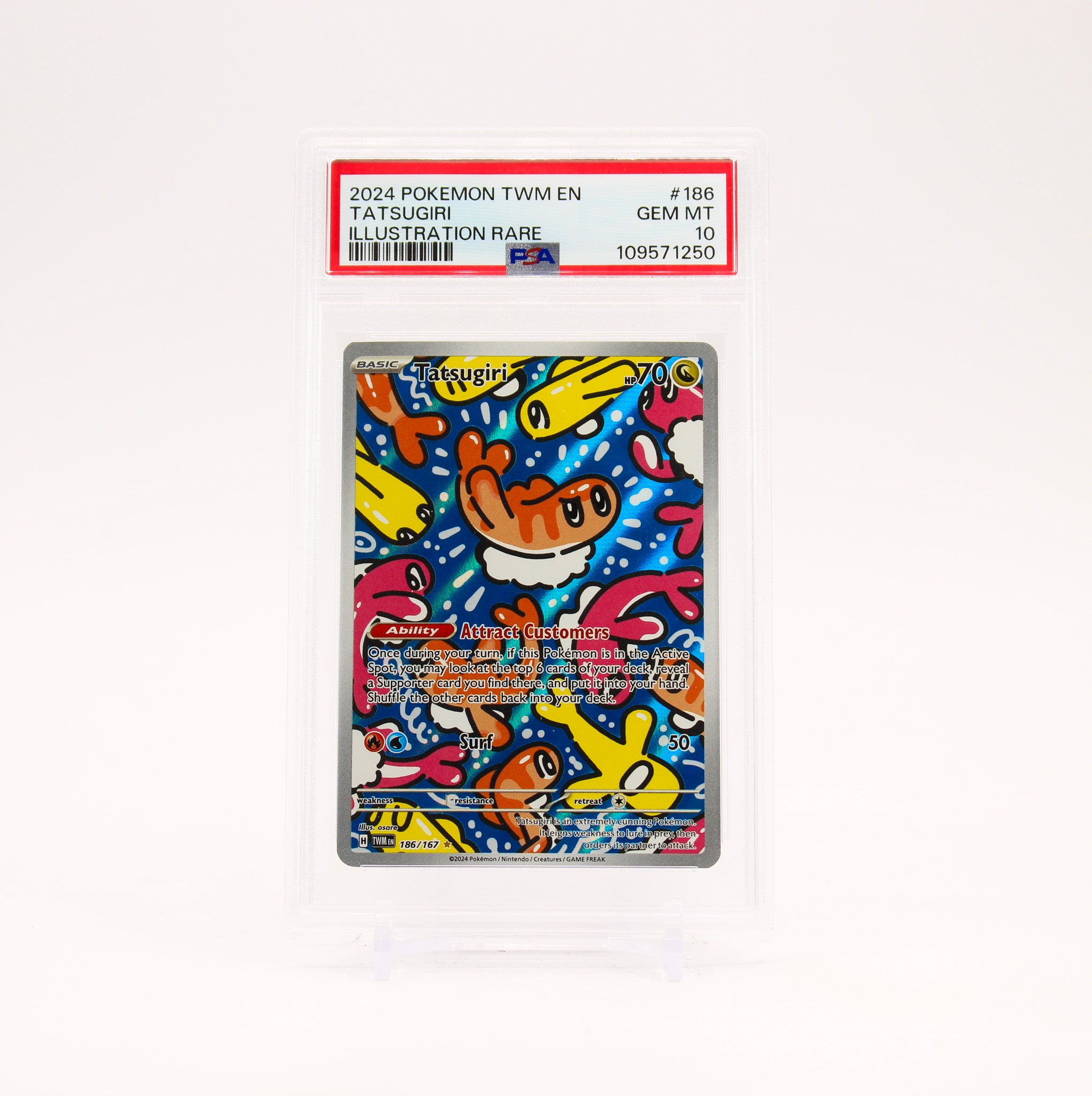 Tatsugiri - 186/167 PSA 10 Twilight Masquerade Illustration Rare Pokemon - GEM MT