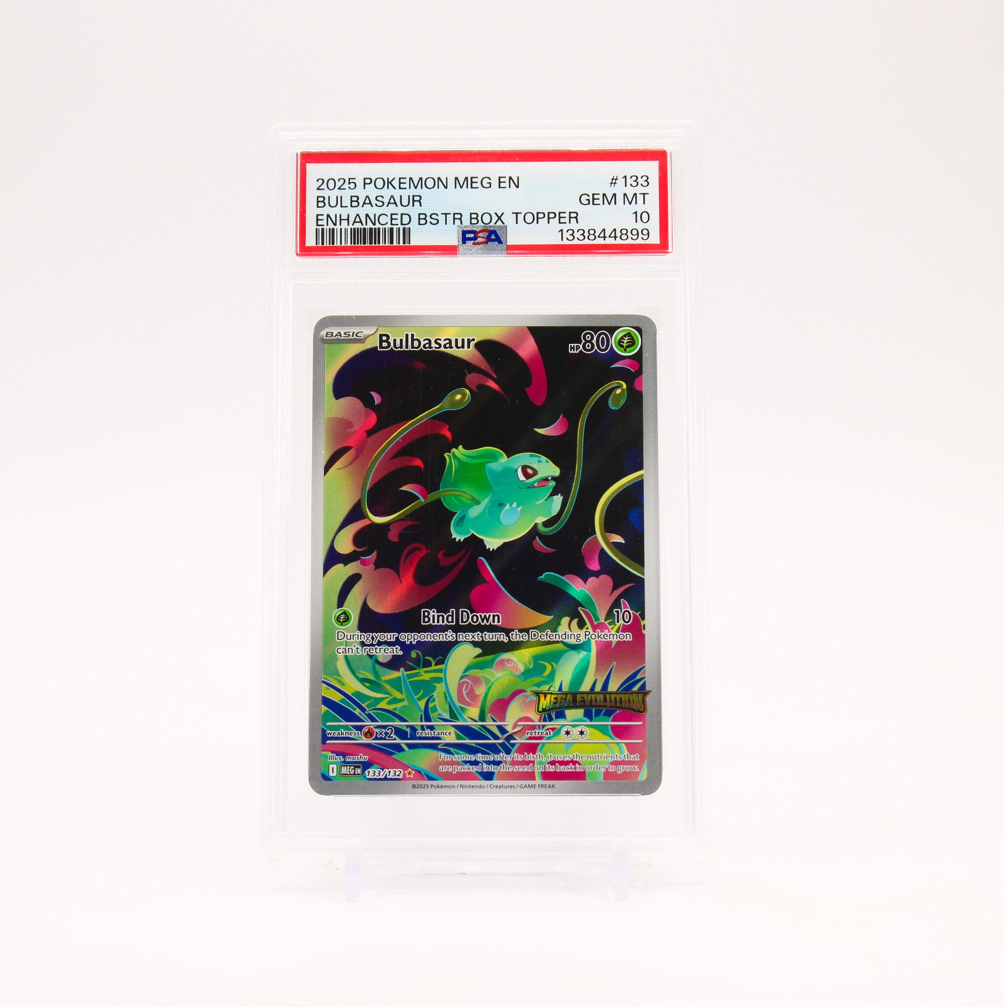 Bulbasaur - 133/132 PSA 10 Mega Evolution Stamped Promo Pokemon - GEM MT