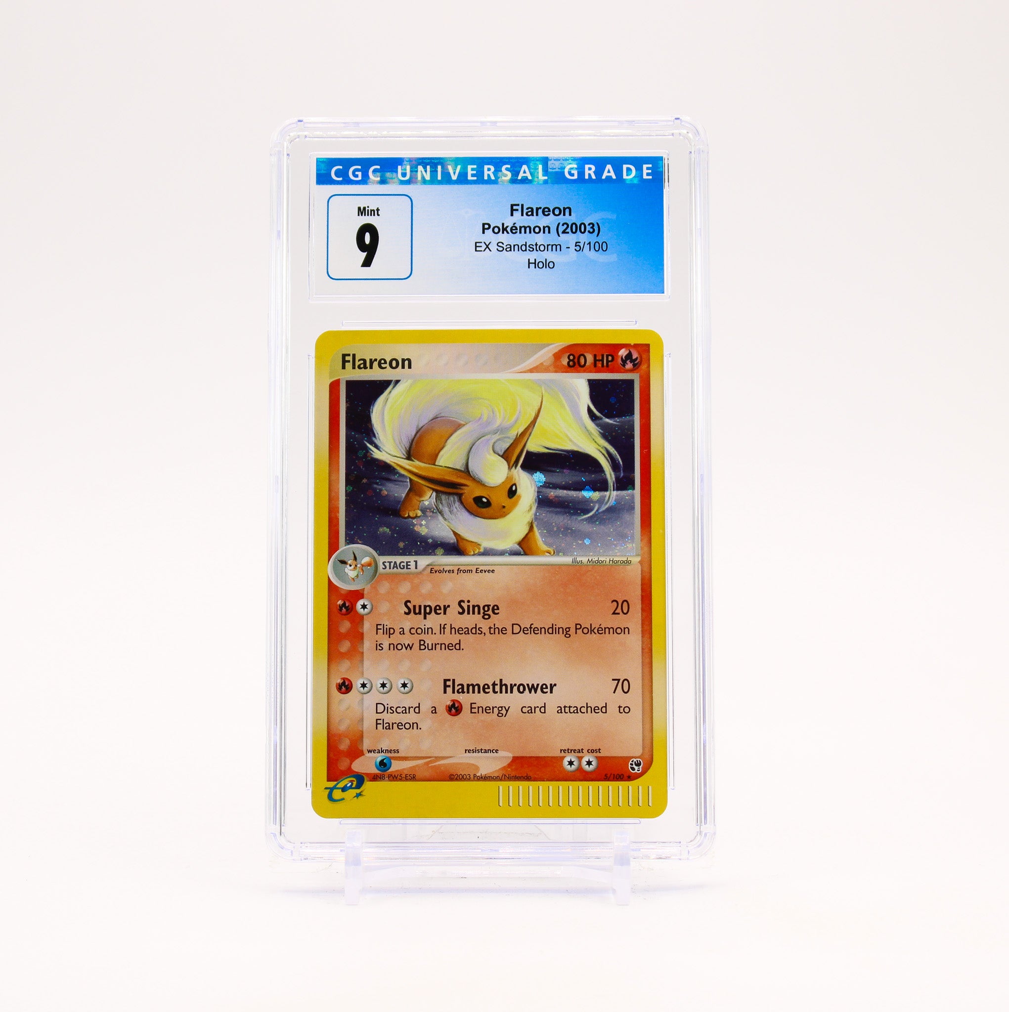 Flareon - 5/100 CGC 9 Sandstorm Holo Rare Pokemon - MINT