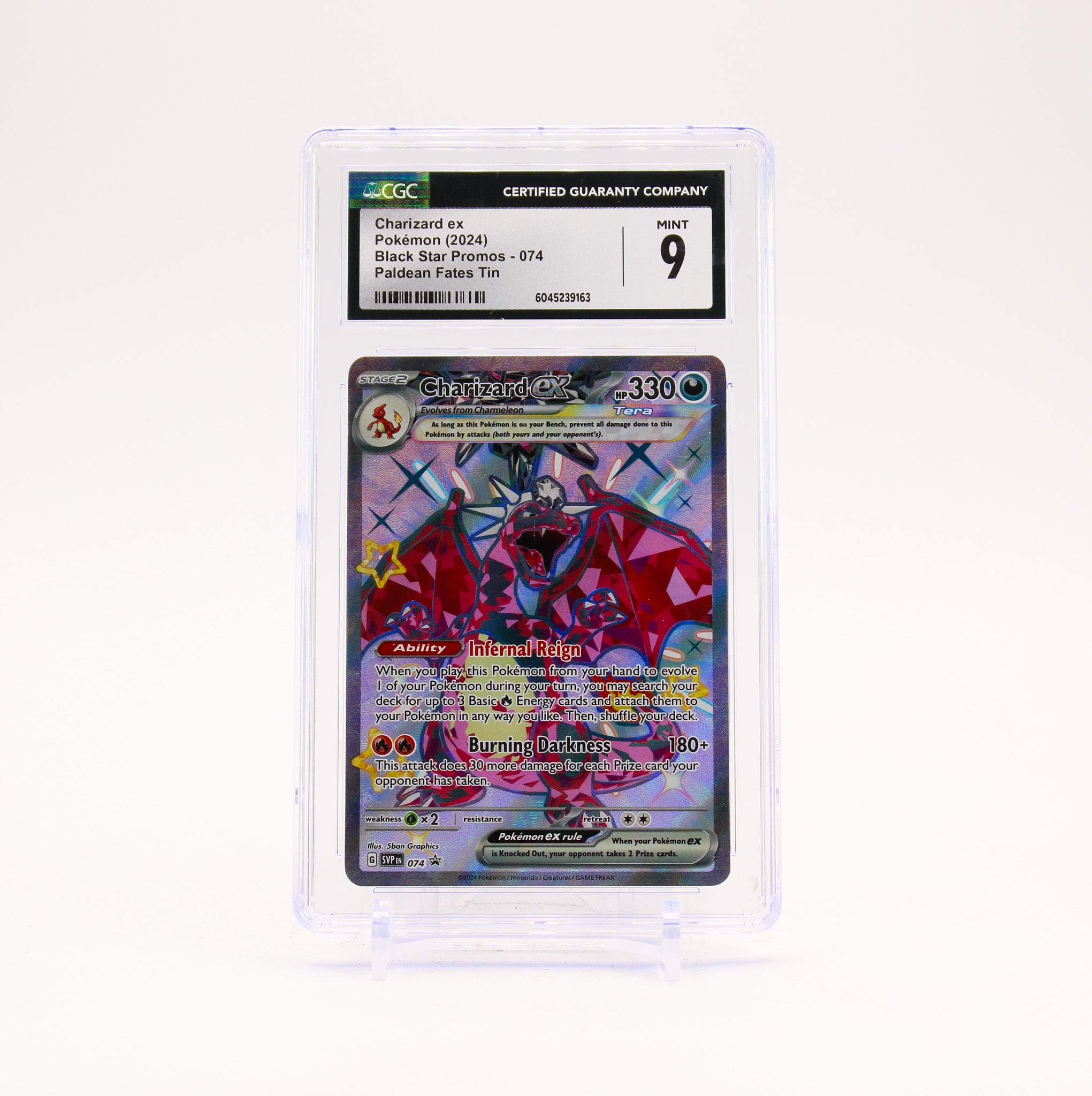 Charizard ex - SVP074 CGC 9 Black Star Promo Full Art Pokemon - MINT
