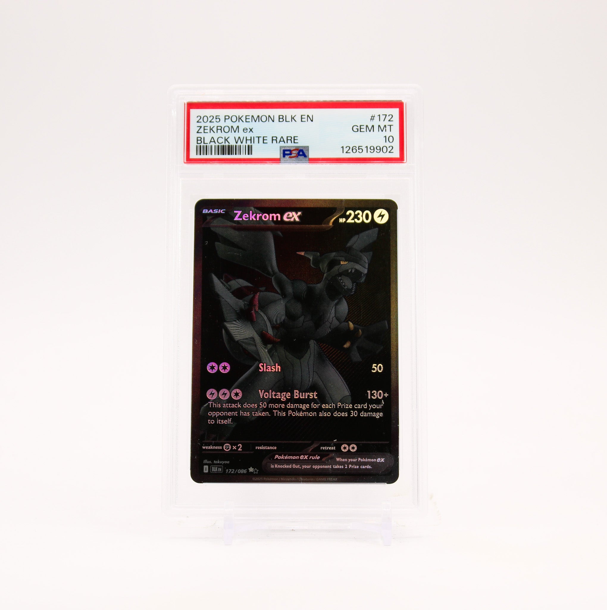 Zekrom ex - 172/086 PSA 10 Black Bolt BWR Pokemon - GEM MT