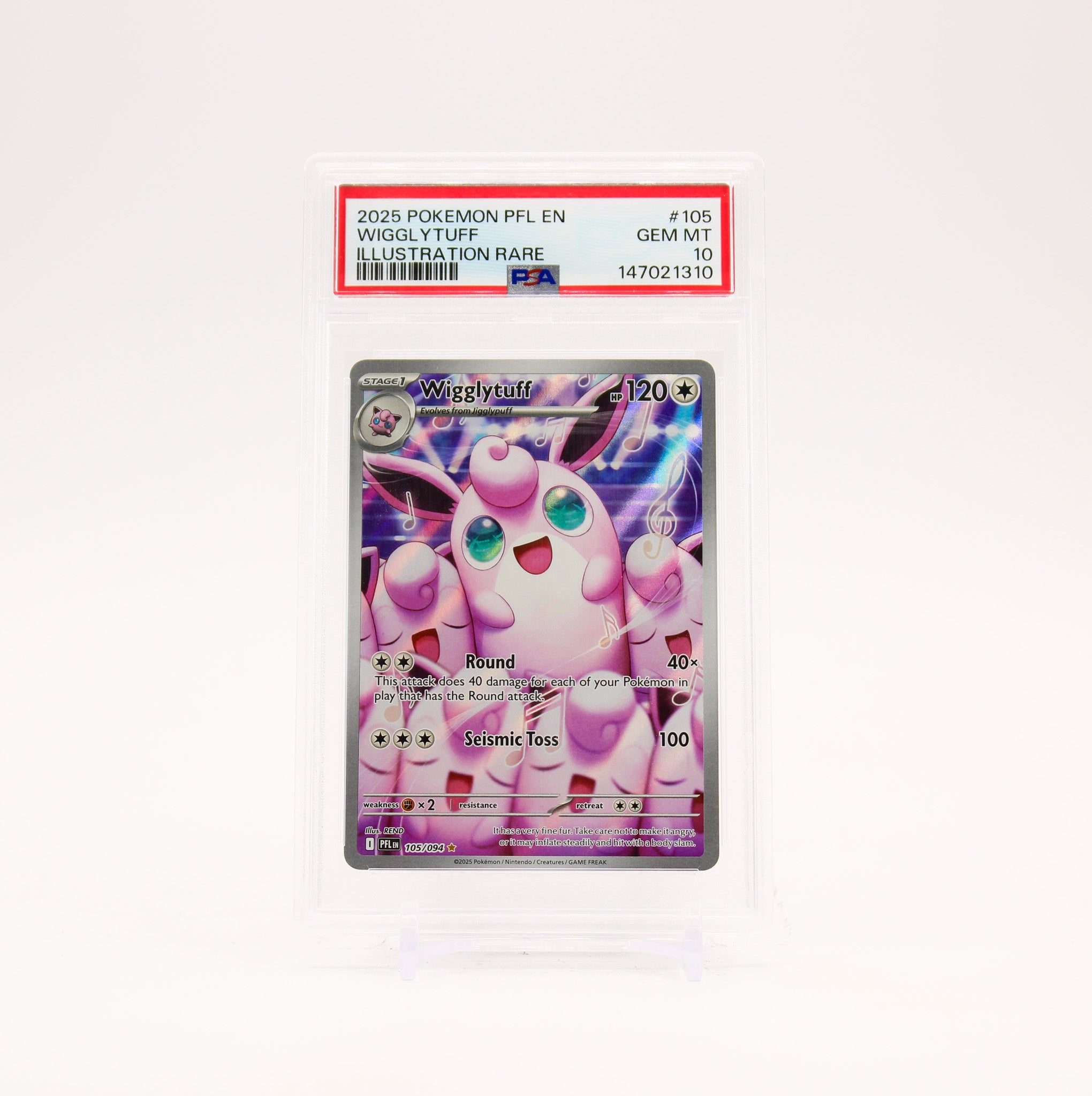 Wigglytuff - 105/094 PSA 10 Phantasmal Flames Illustration Rare Pokemon - GEM MT