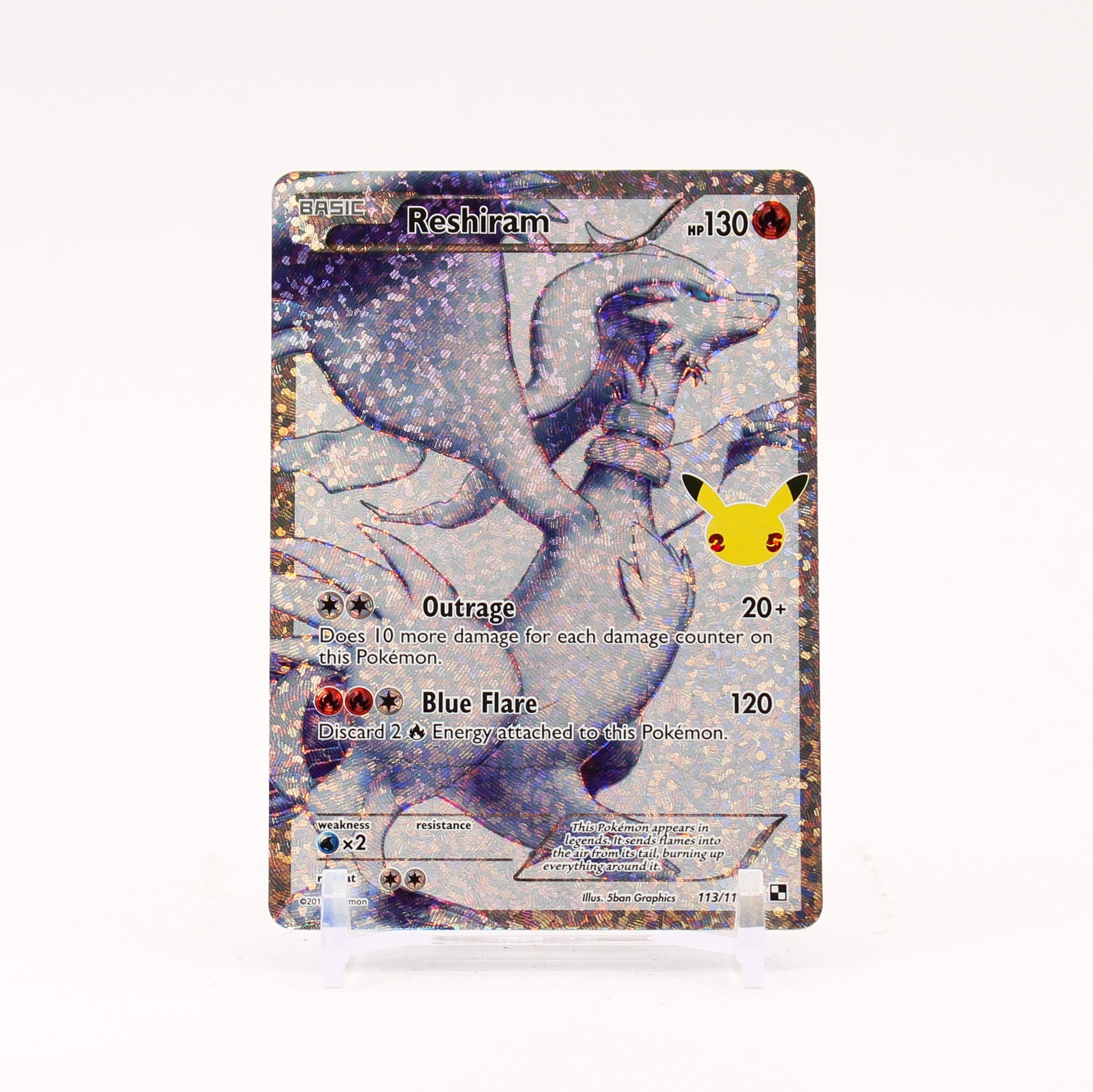 Reshiram - 113/114 Celebrations 25th Classic Collection Full Art Pokemon - NM/MINT