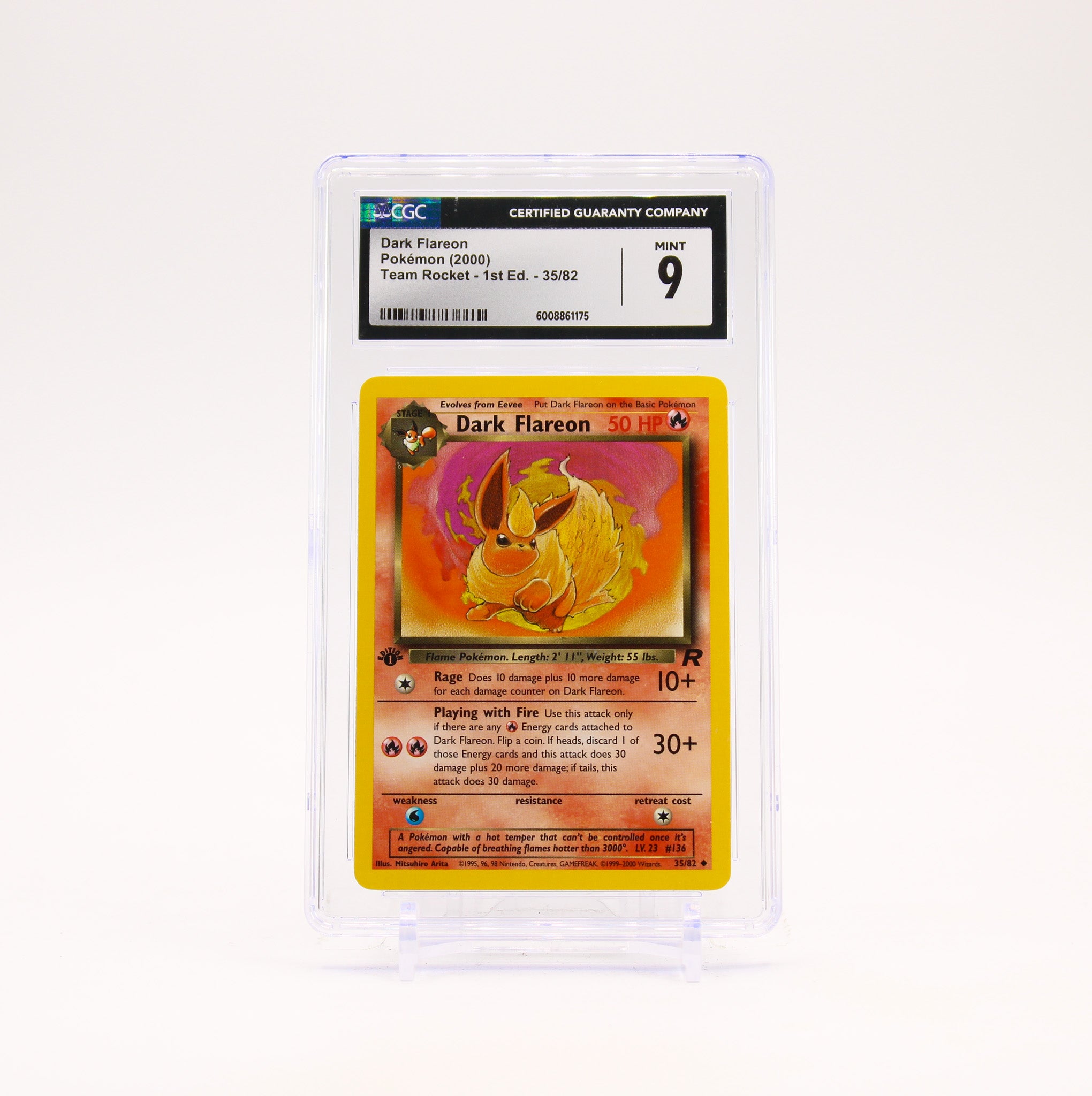Dark Flareon - 35/82 CGC 9 Team Rocket 1st Edition Pokemon - MINT