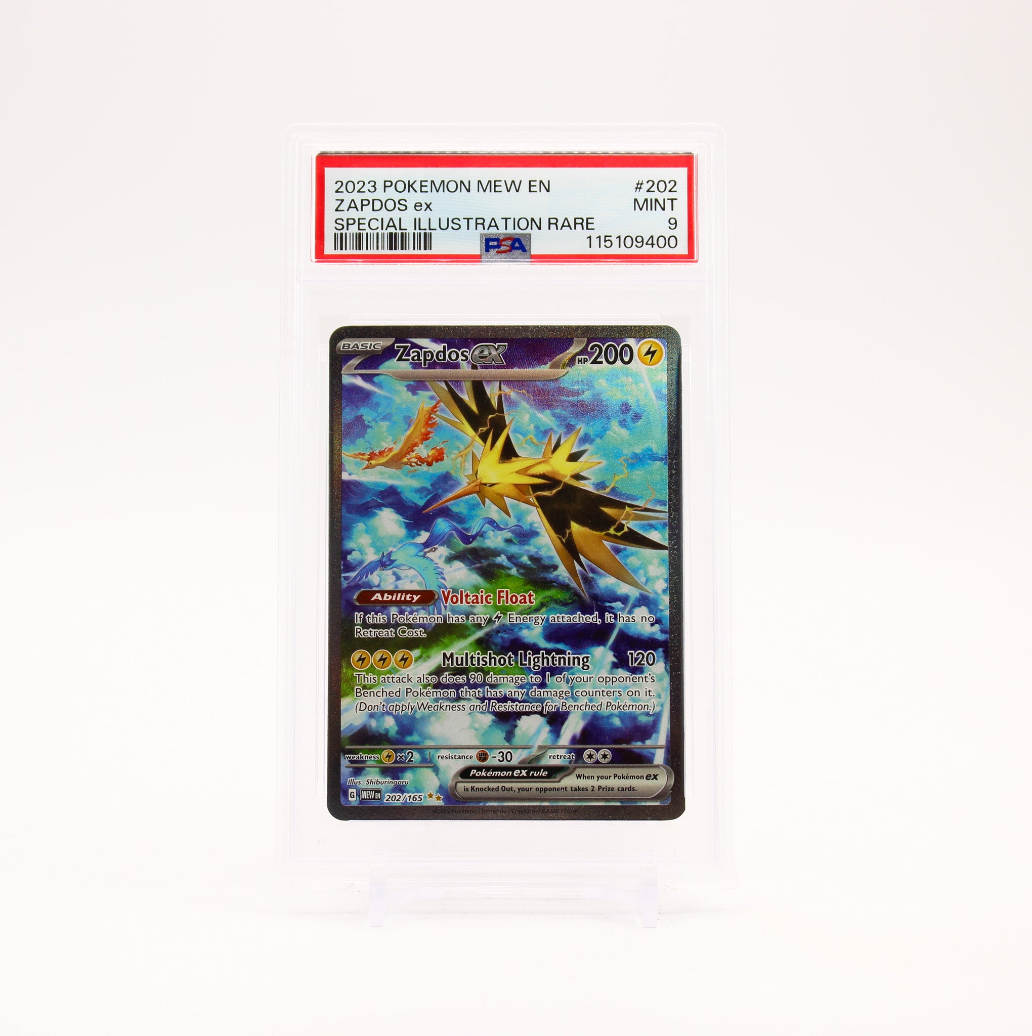 Zapdos ex - 202/165 PSA 9 151 Special Illustration Pokemon - MINT