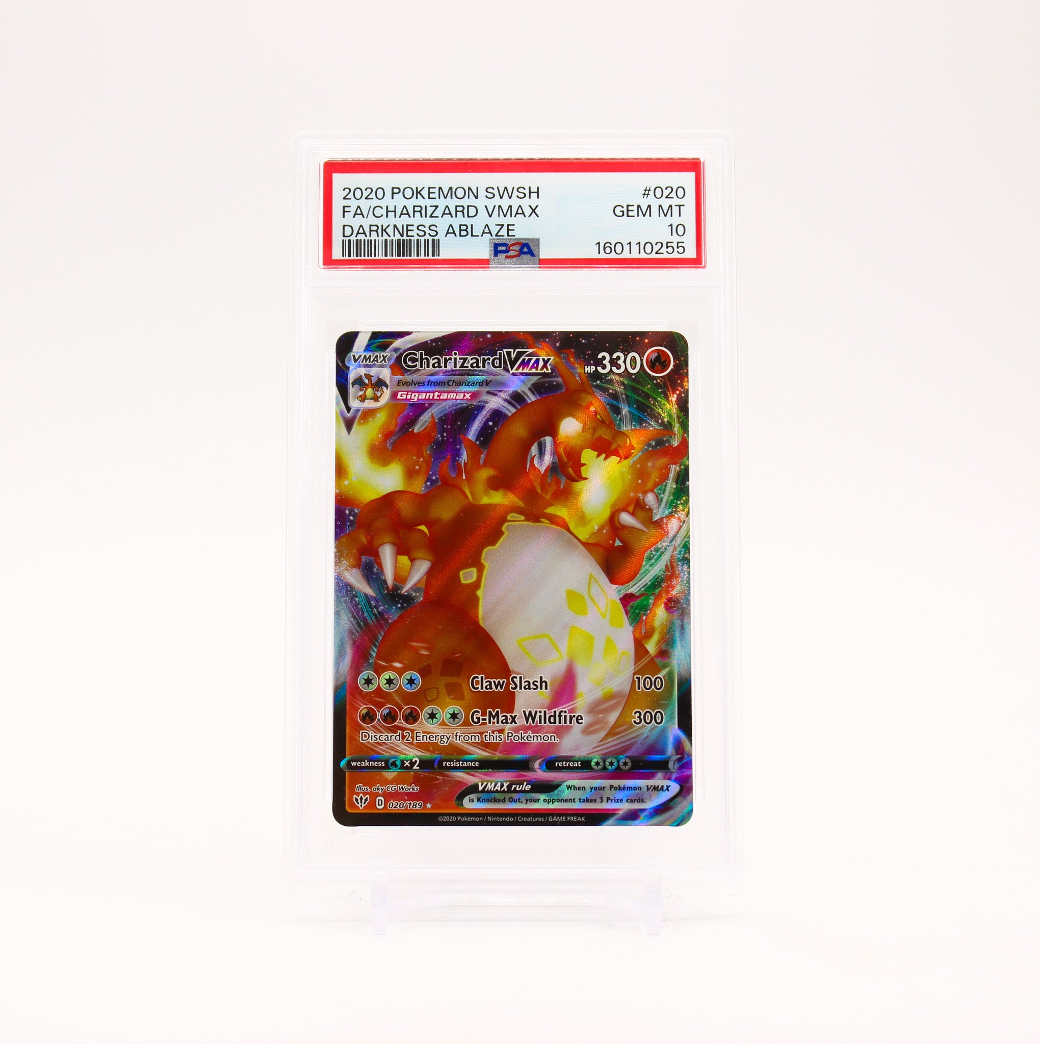 Charizard Vmax - 020/189 PSA 10 Darkness Ablaze Ultra Rare Pokemon - GEM MT