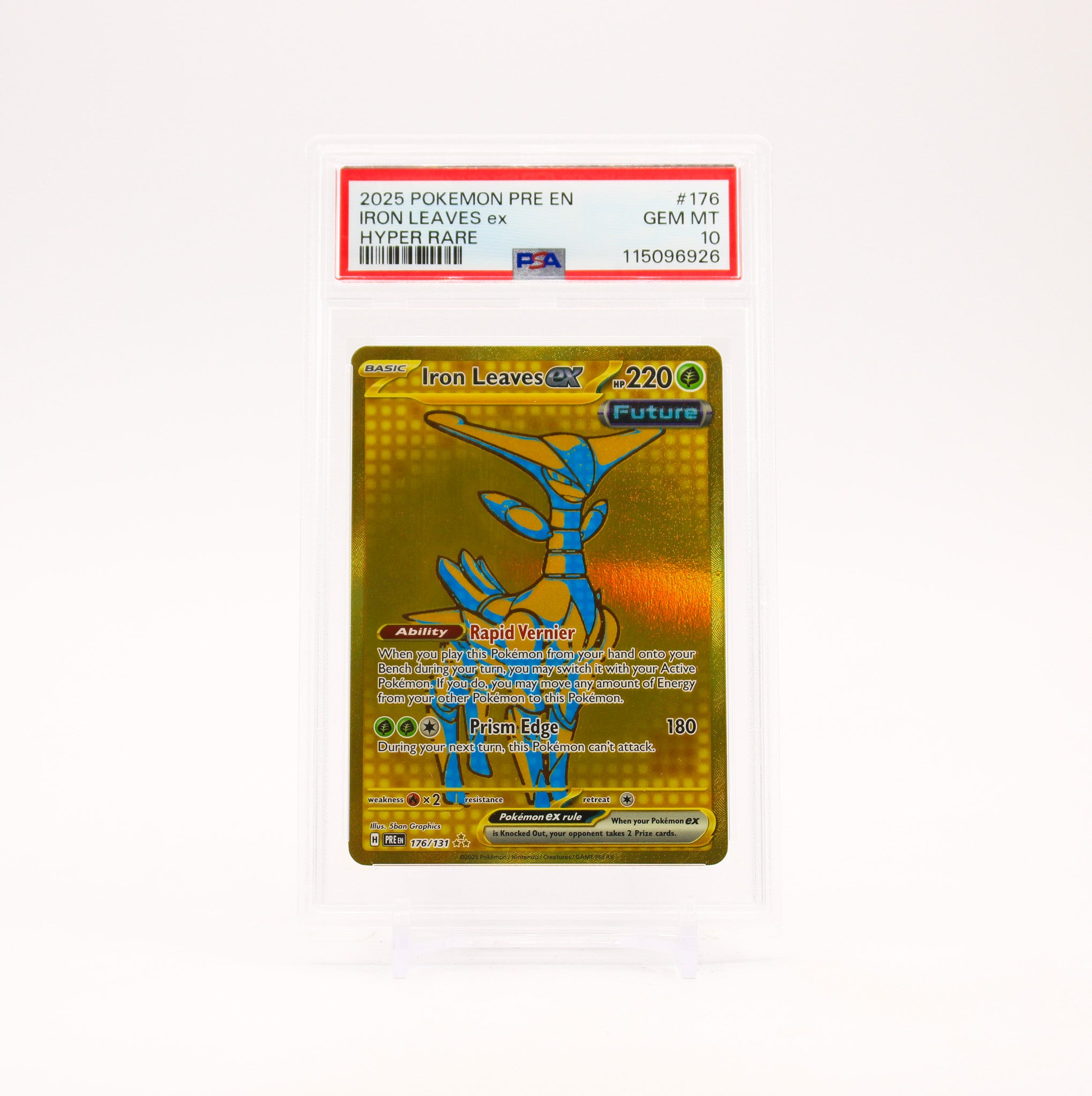 Iron Leaves ex - 176/131 PSA 10 Prismatic Evolutions Gold Pokemon - GEM MT