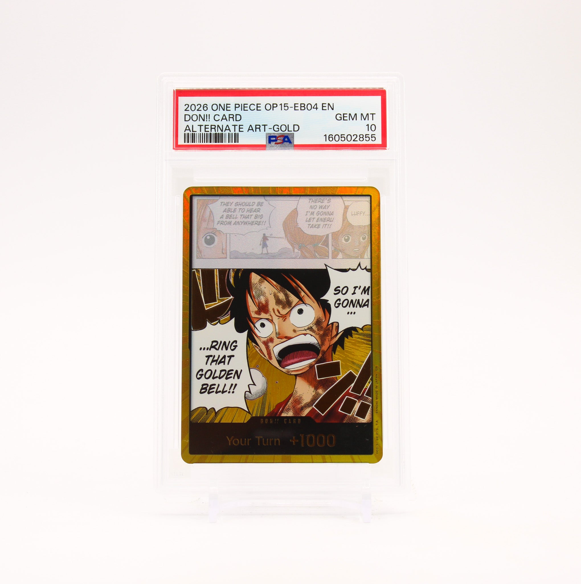 DON!! Card Ring that Bell Gold - EB04 PSA 10 Adventure on Kami's Island One Piece - GEM MT