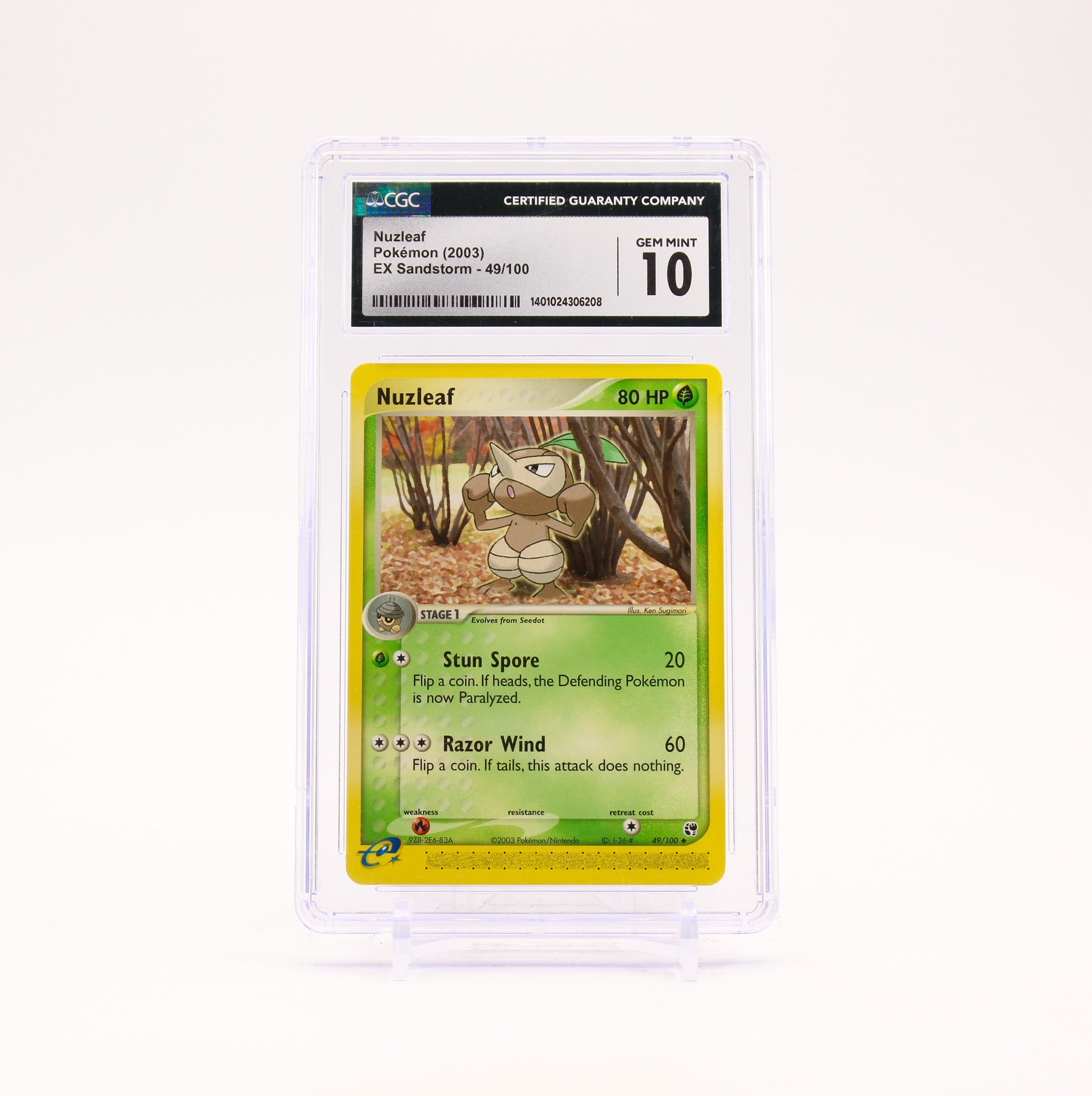 Nuzleaf - 49/100 CGC 10 Sandstorm Pokemon - GEM MT