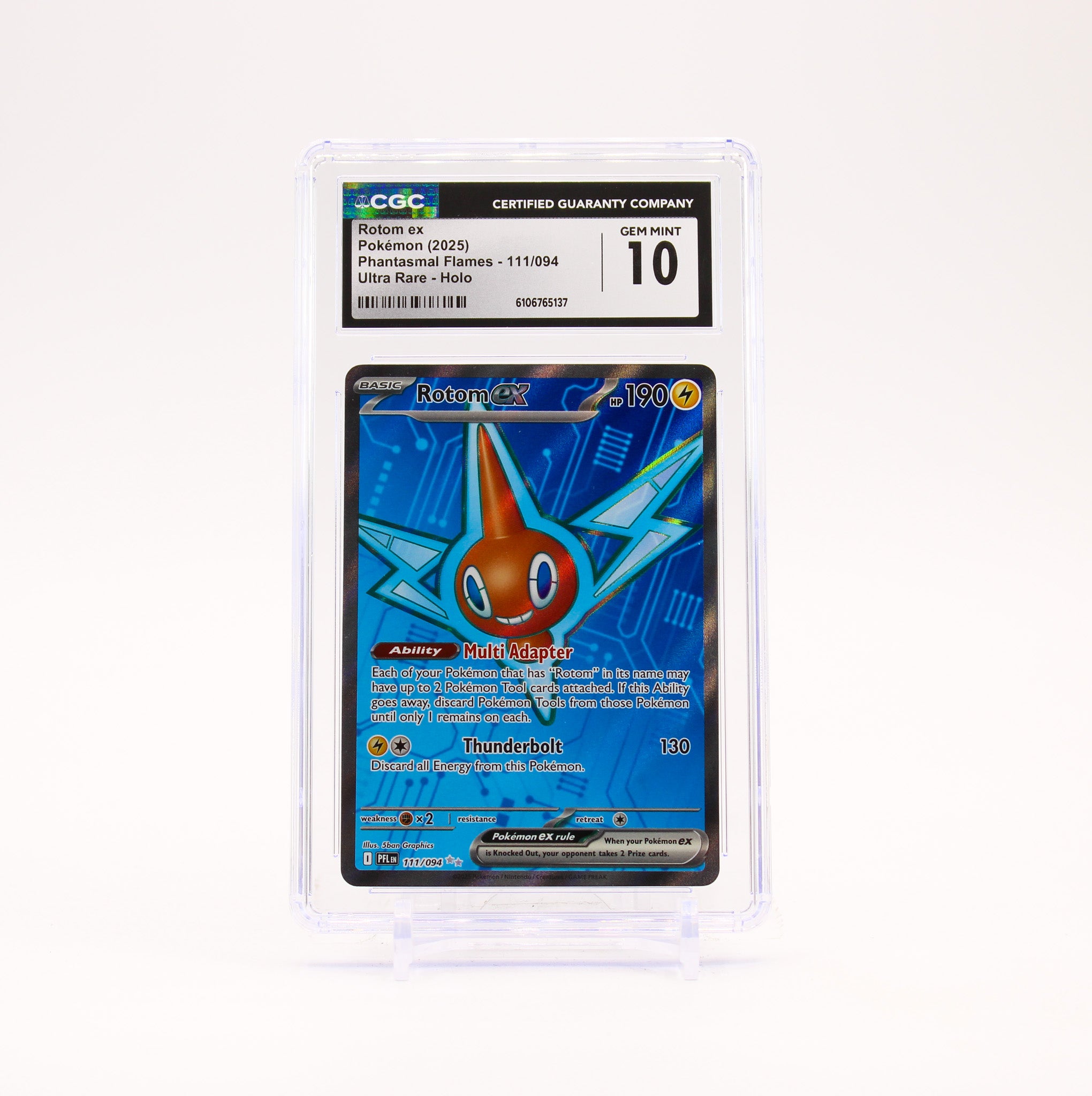 Rotom ex - 111/094 CGC 10 Phantasmal Flames Full Art Pokemon - GEM MT