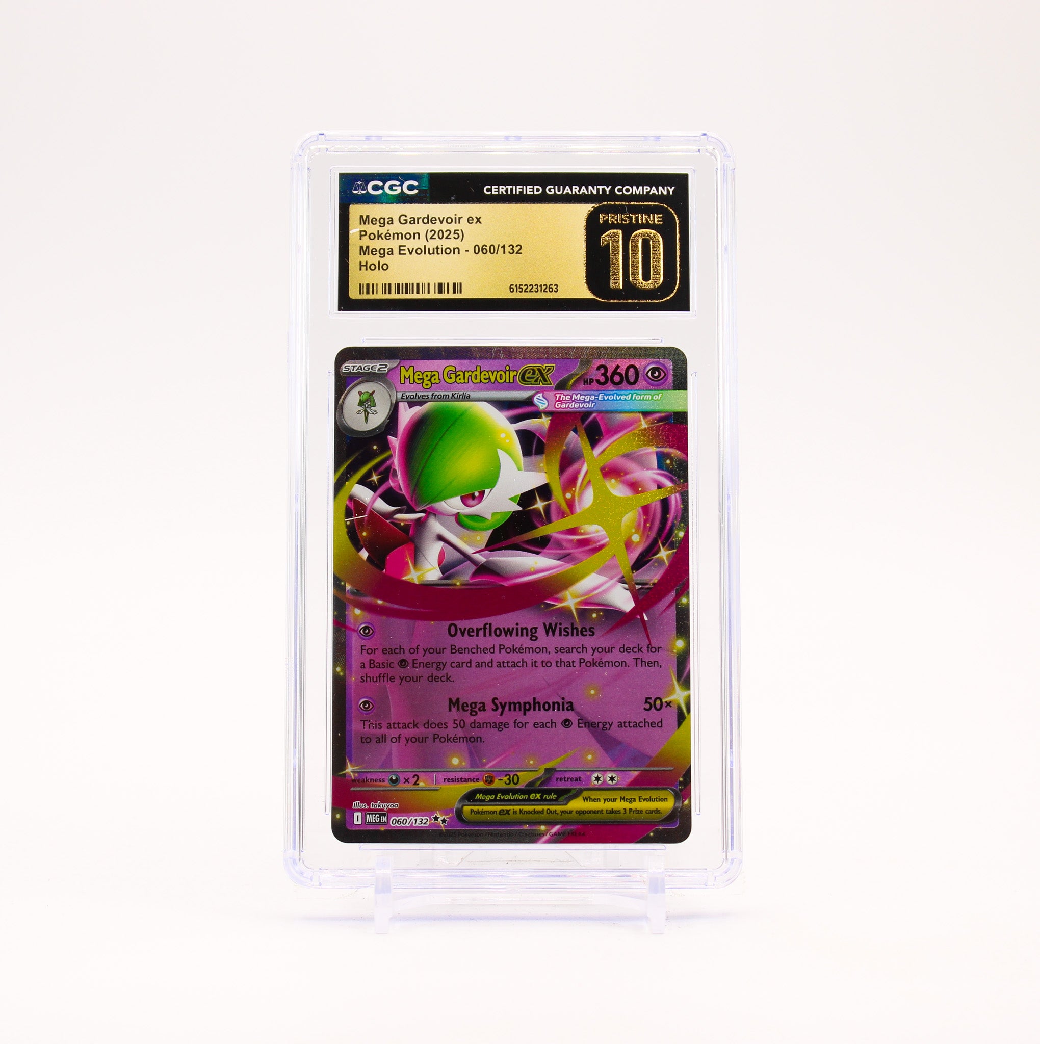 Mega Gardevoir ex - 060/132 CGC 10 Mega Evolution Double Rare Pokemon - PRISTINE