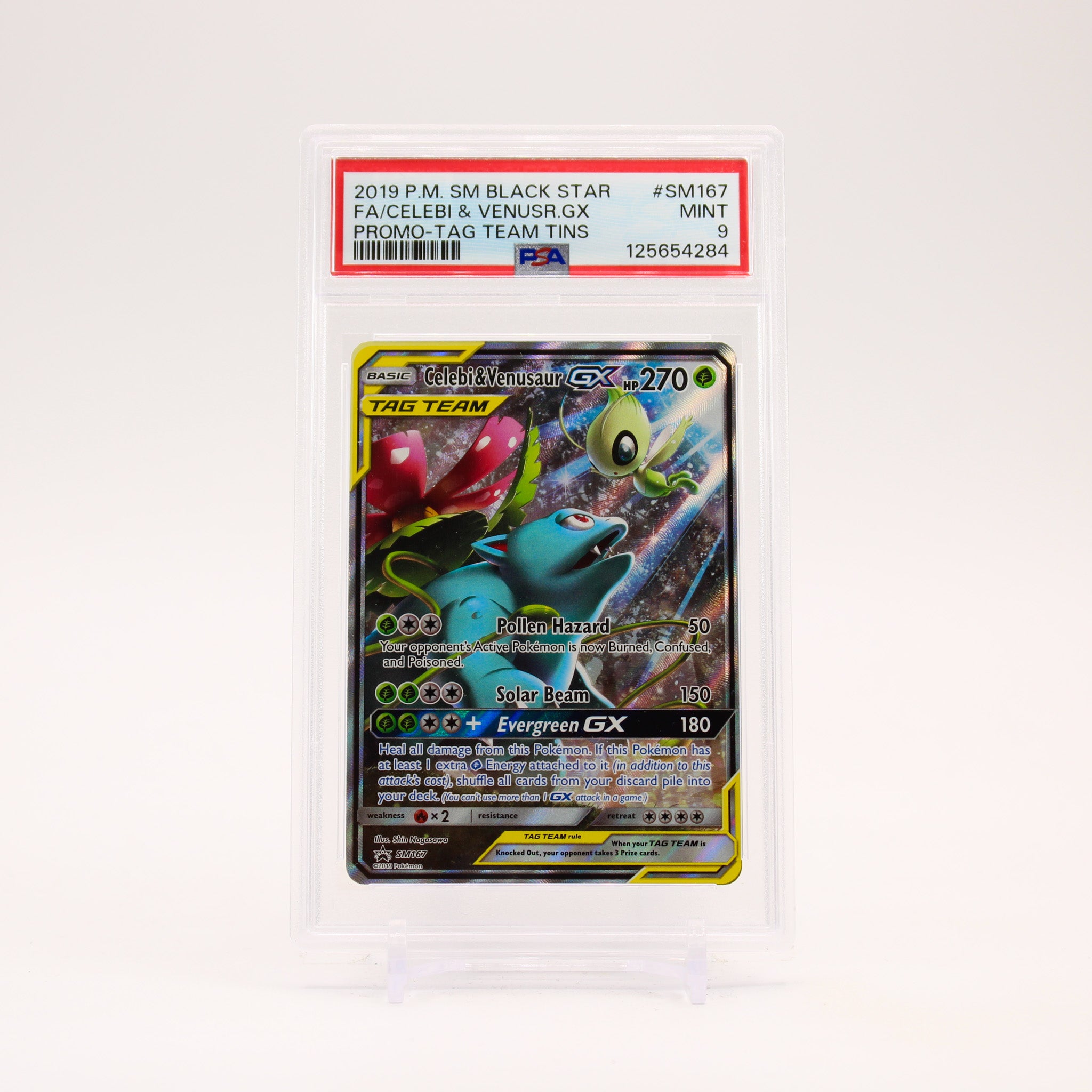 Celebi & Venusaur GX - SM167 PSA 9 Alternate Art Promo Pokemon - MINT