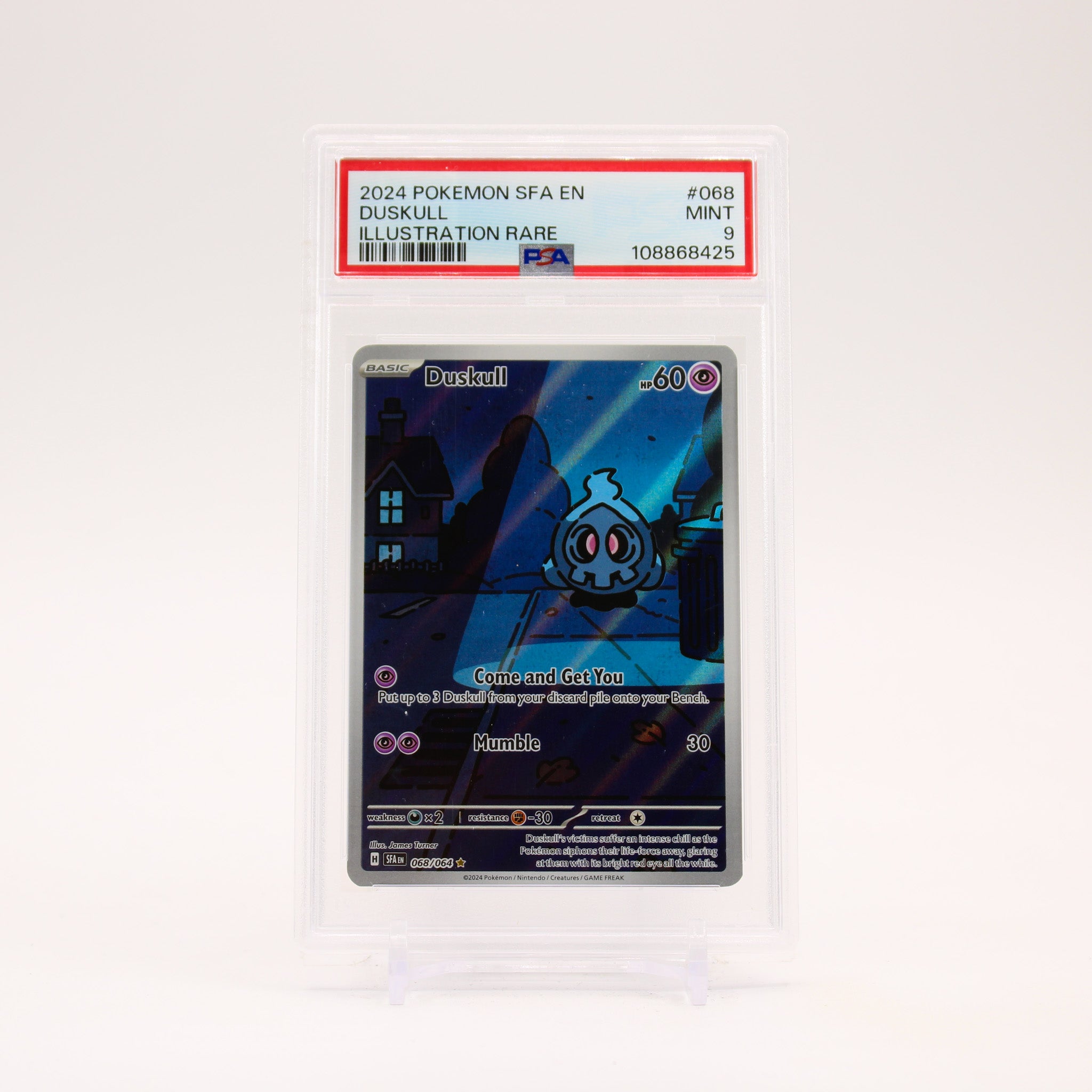 Duskull - 068/064 PSA 9 Shrouded Fable Illustration Rare Pokemon - MINT