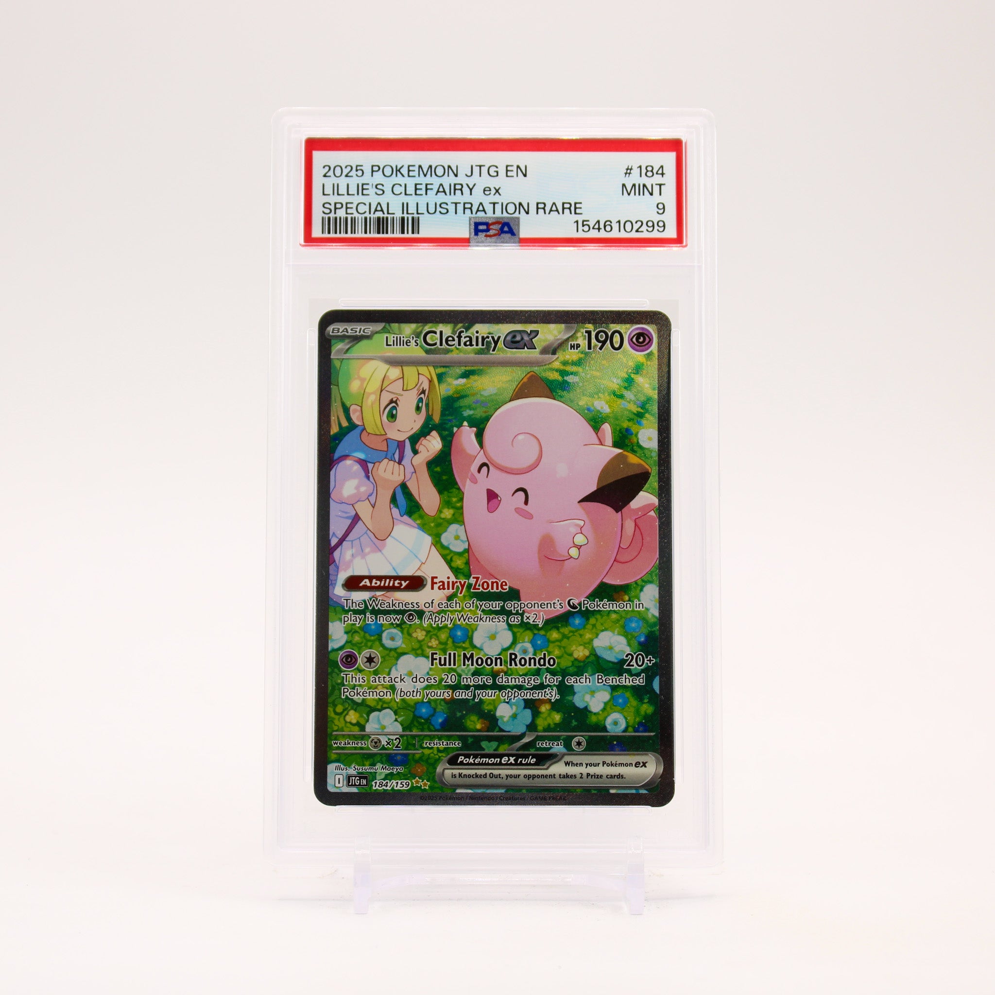 Lillie's Clefairy ex - 184/159 PSA 9 Journey Together Special Illustration Pokemon - MINT