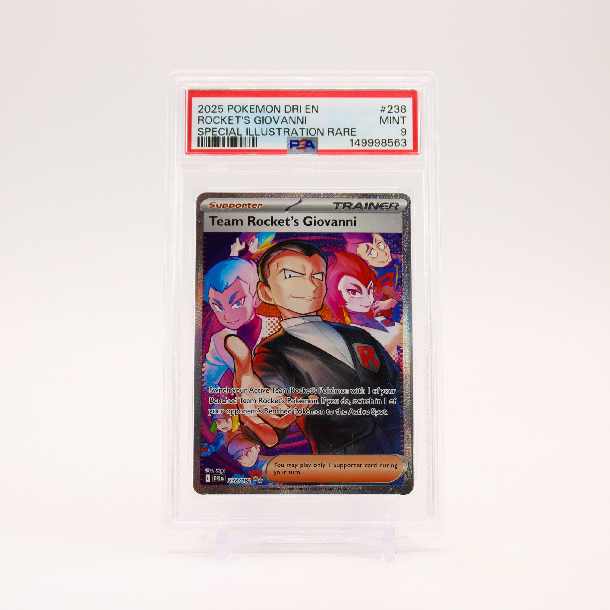 Team Rocket's Giovanni - 238/182 PSA 9 Destined Rivals Special Illustration Trainer - MINT