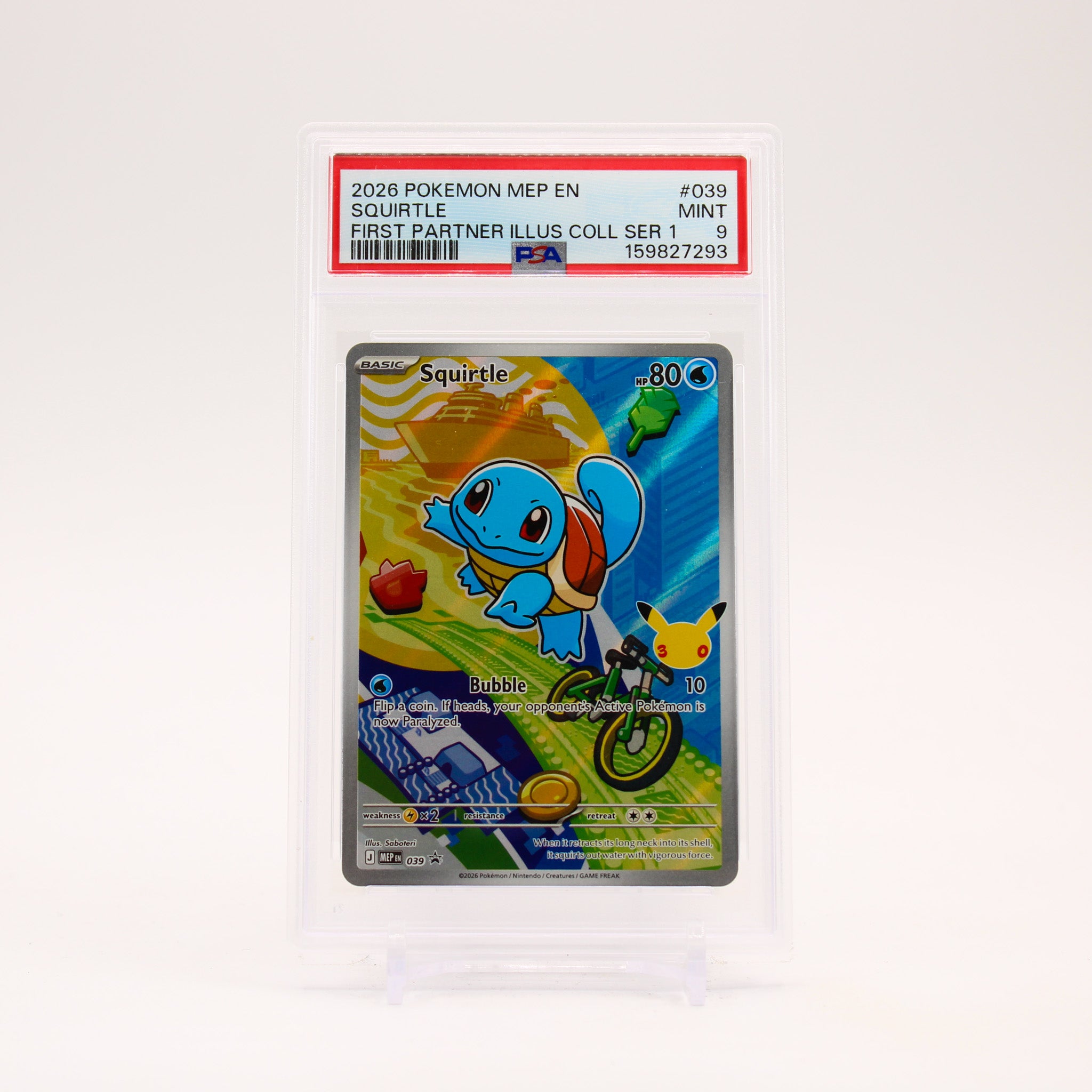 Squirtle - MEP039 PSA 9 First Partner Illustration Promo Pokemon - MINT