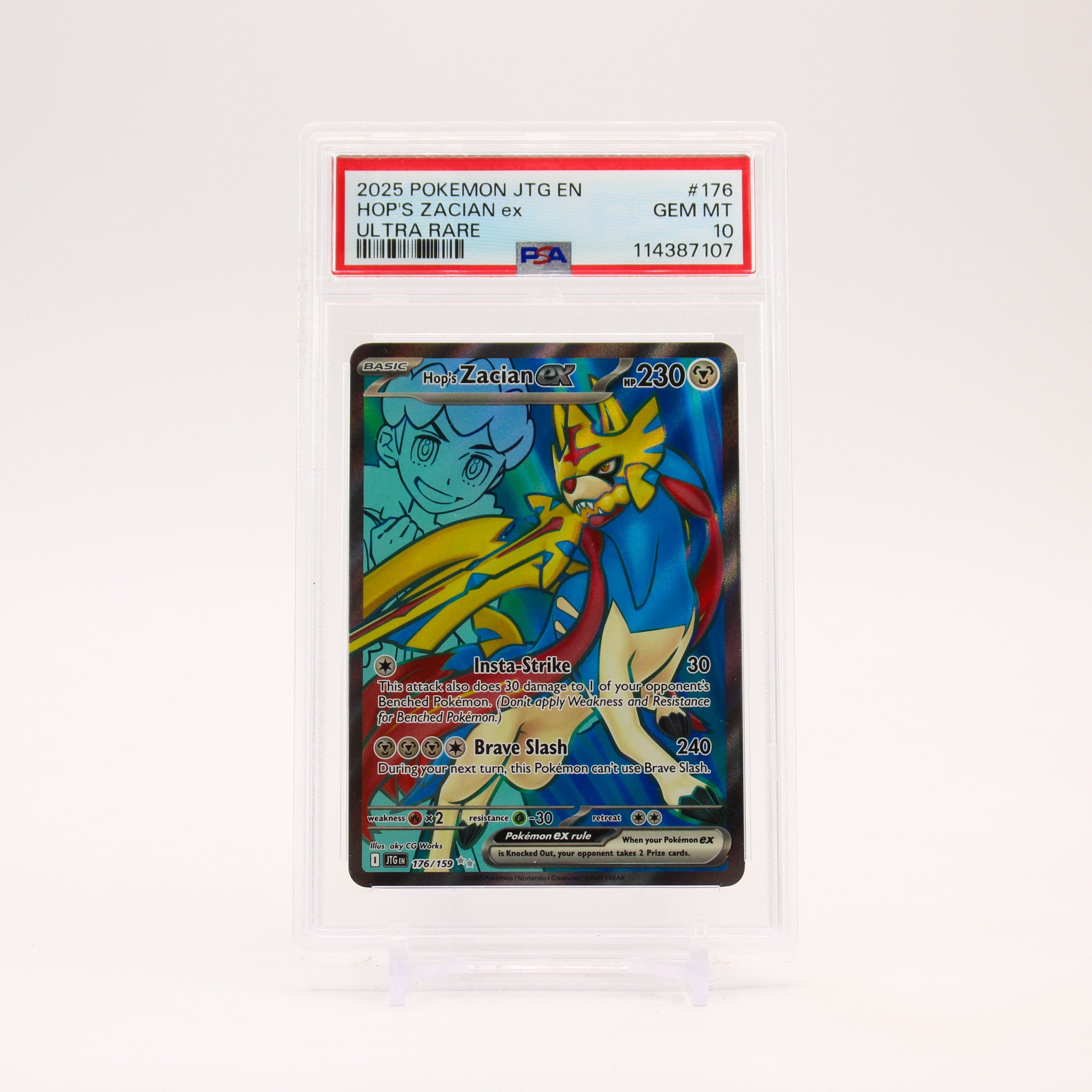 Hop's Zacian ex - 176/159 PSA 10 Journey Together Full Art Pokemon - GEM MT