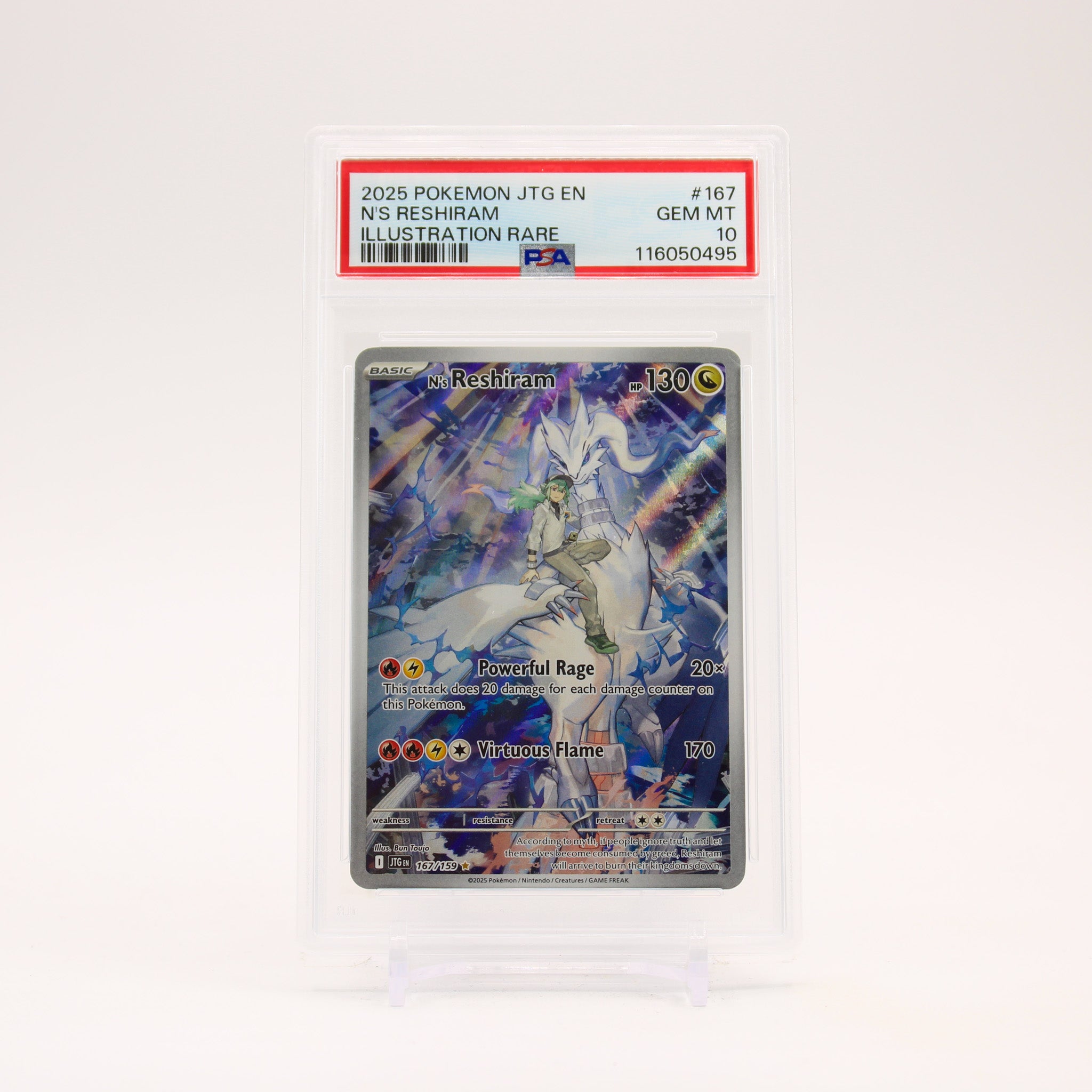 N's Reshiram - 167/159 PSA 10 Journey Together Illustration Rare Pokemon - GEM MT