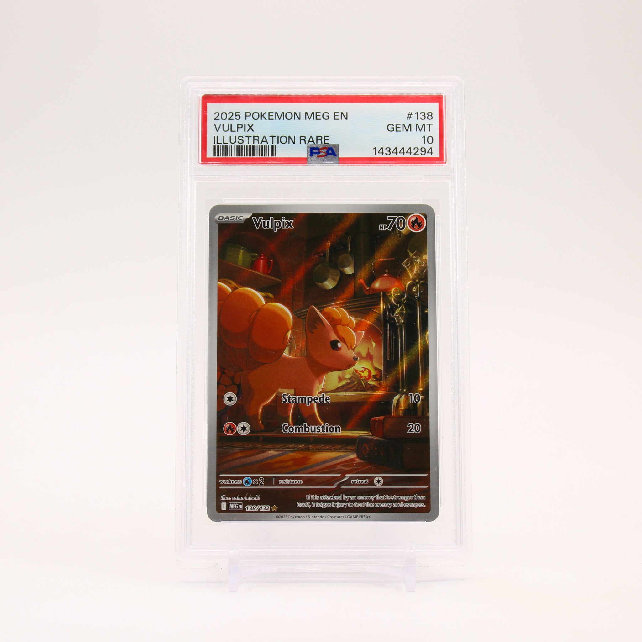 Vulpix - 138/132 PSA 10 Mega Evolution Illustration Rare Pokemon - GEM MT