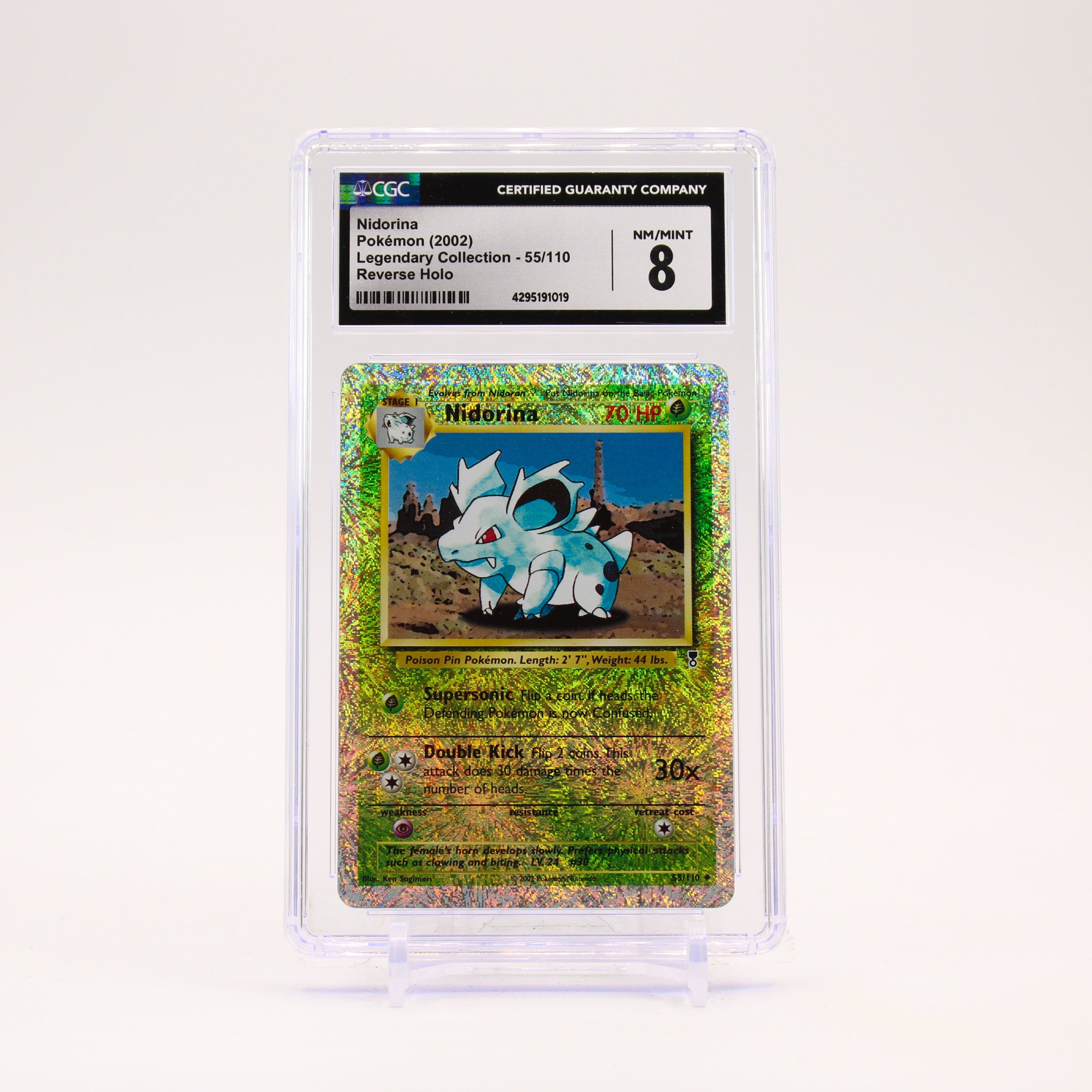 Nidorina - 55/110 CGC 8 Legendary Collection Reverse Holo Firecracker Pokemon - NM/MINT