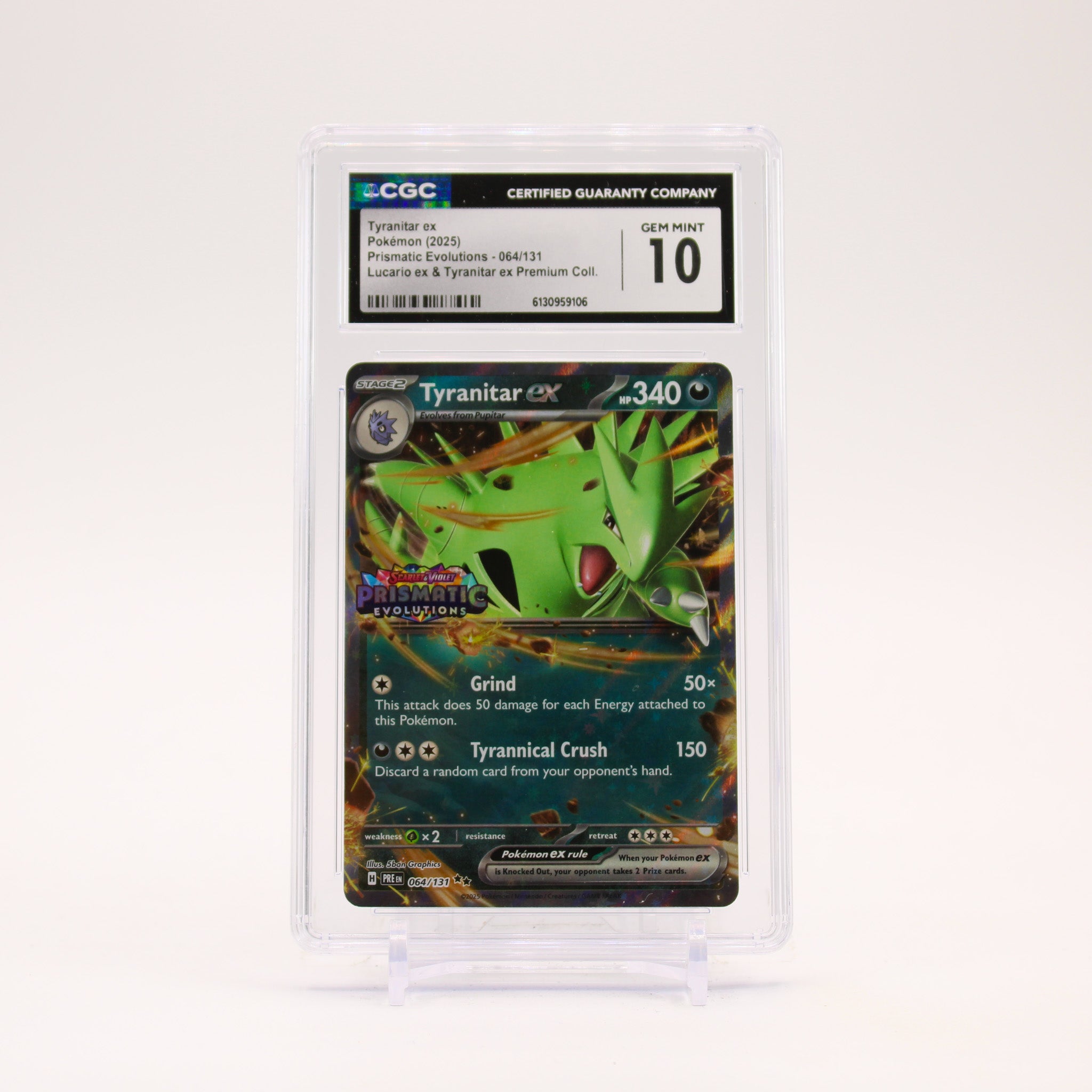 Tyranitar ex - 064/131 CGC 10 Prismatic Evolutions Lucario ex & Tyranitar ex Promo Pokemon - GEM MT