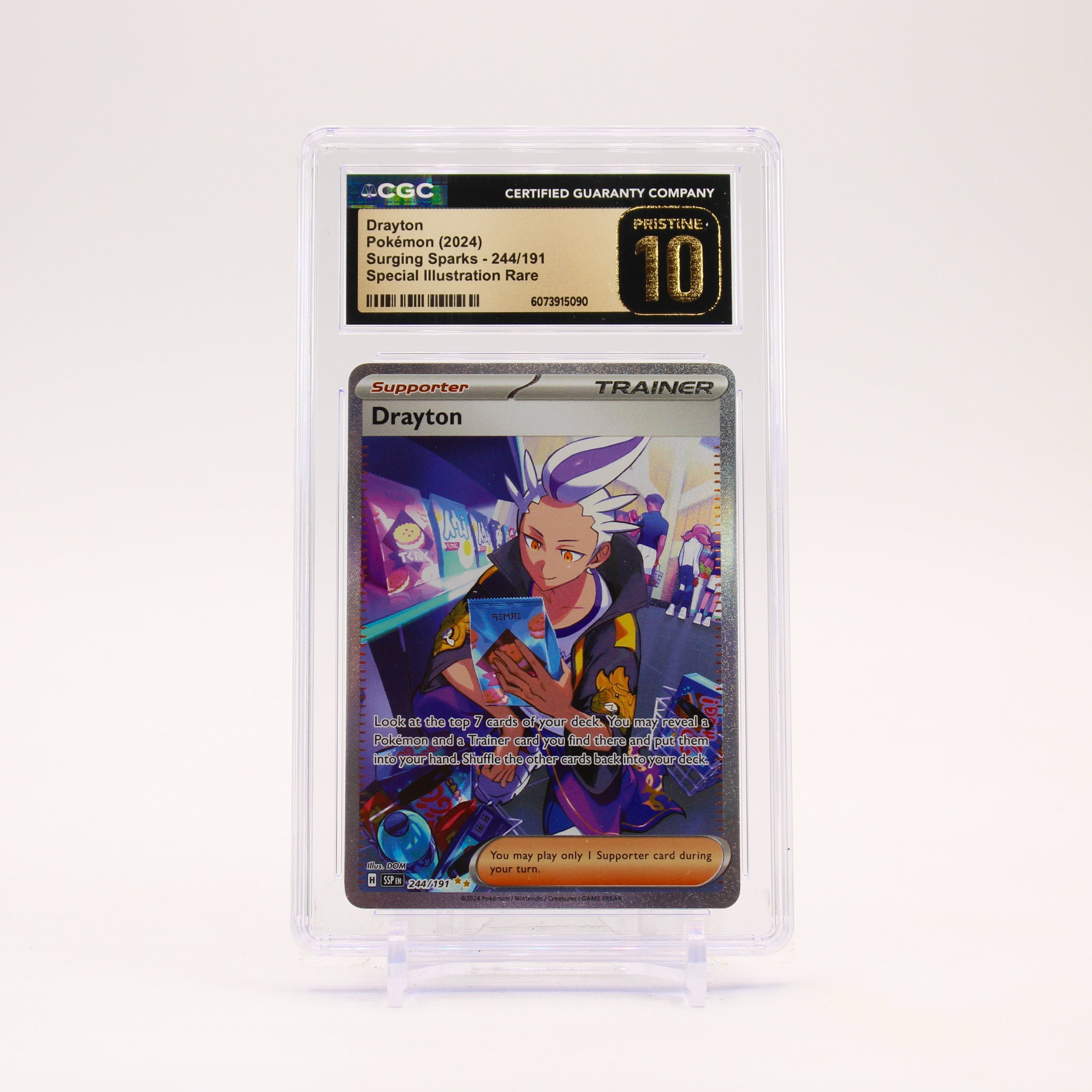Drayton - 244/191 CGC 10 Surging Sparks Special Illustration Trainer - PRISTINE