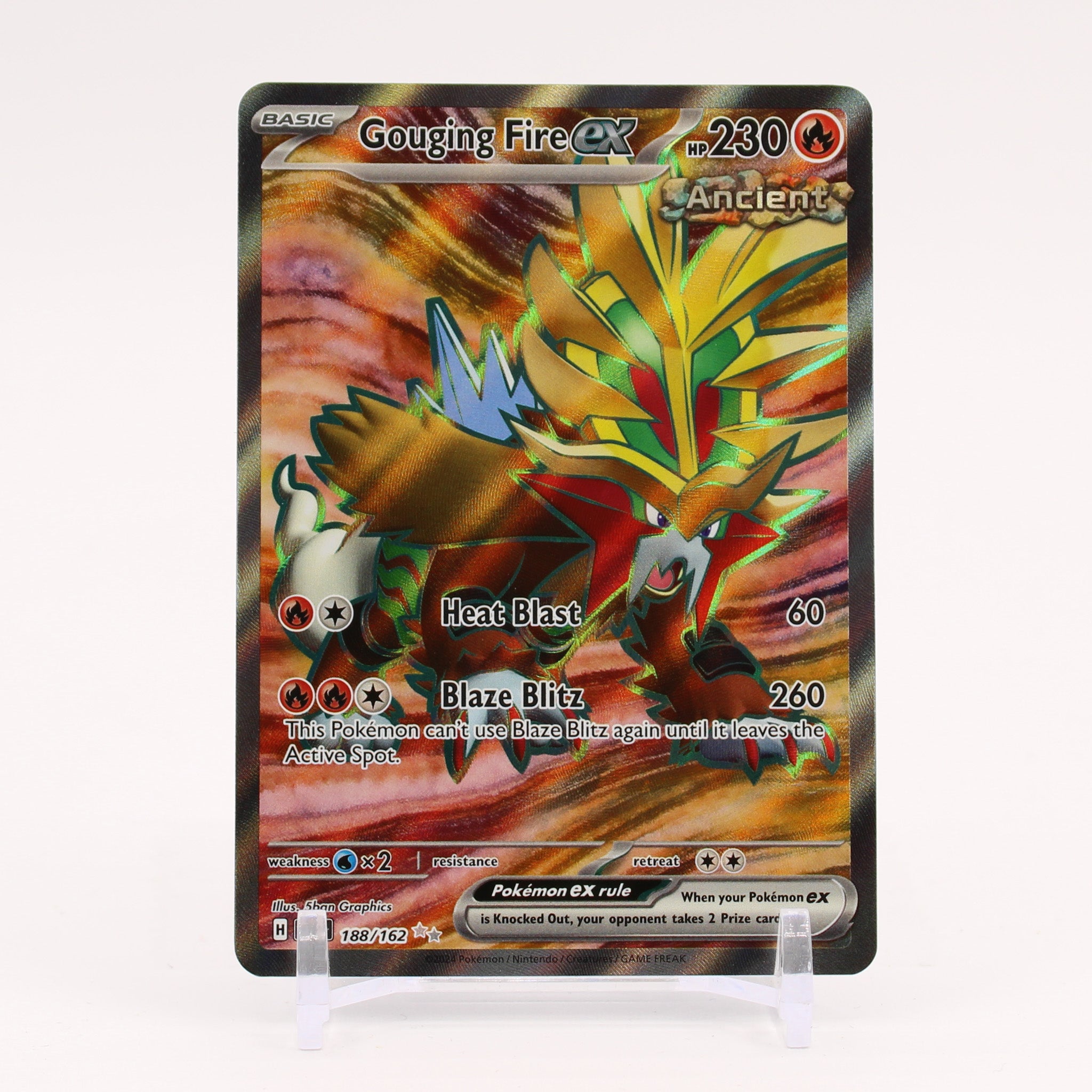 Gouging Fire ex - 188/162 Temporal Forces Full Art Pokemon - NM/MINT