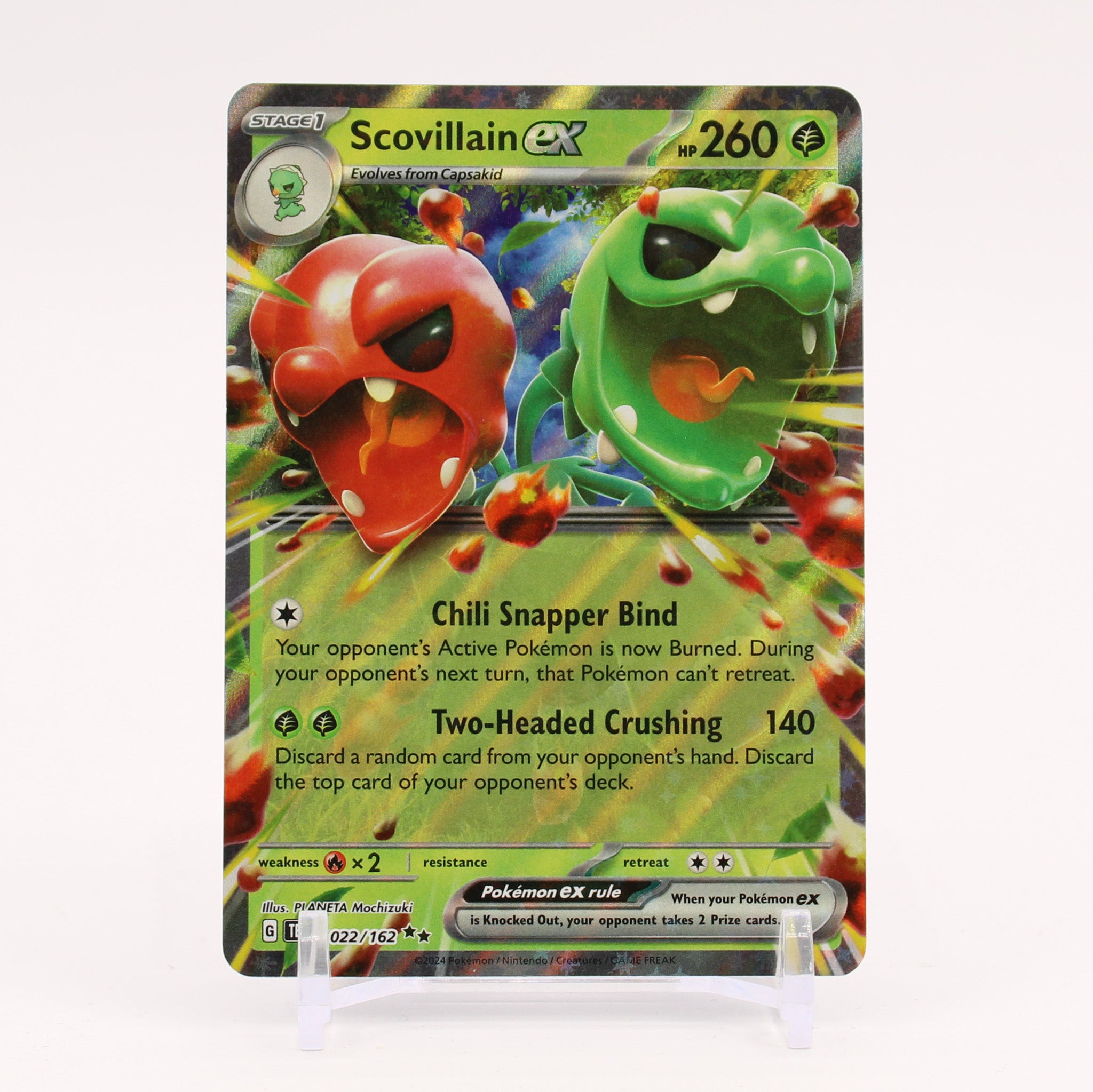 Scovillain ex - 022/162 Temporal Forces Double Rare Pokemon - NM/MINT