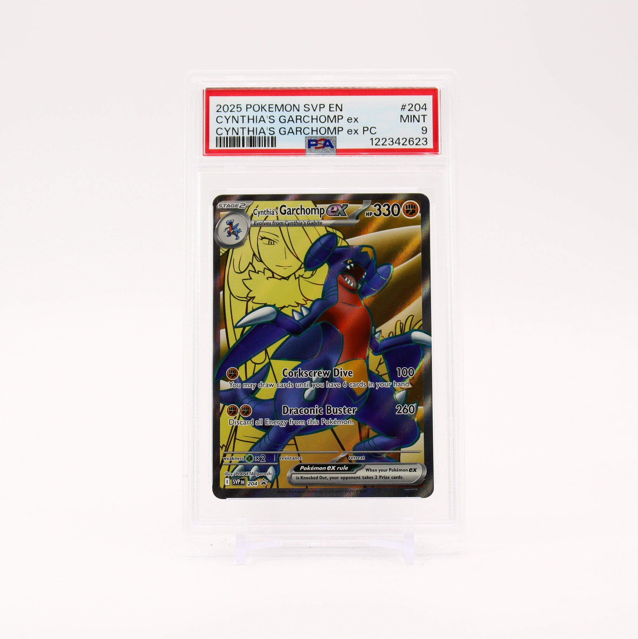 Cynthia's Garchomp ex - SVP204 PSA 9 Black Star Promo Full Art Pokemon - MINT