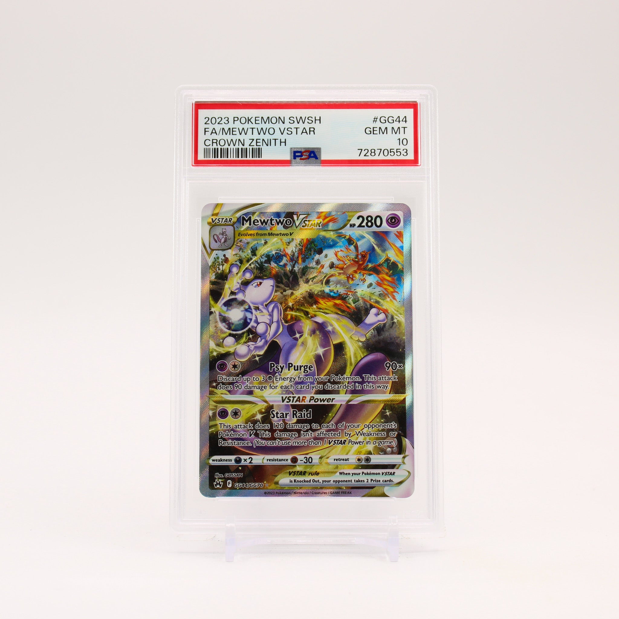 Mewtwo Vstar - GG44/GG70 PSA 10 Crown Zenith Galarian Gallery Pokemon - GEM MINT