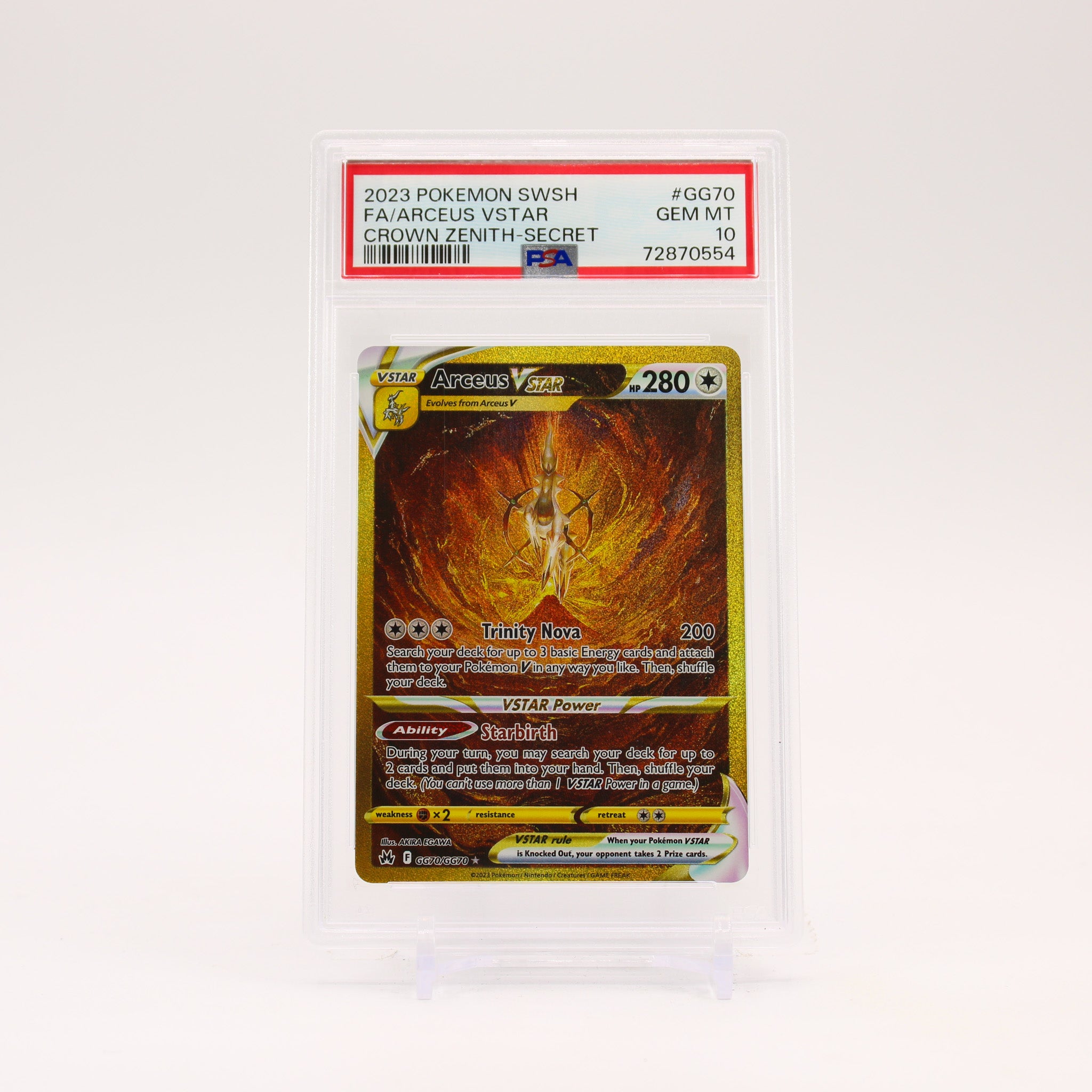 Arceus Vstar - GG70/GG70 PSA 10 Crown Zenith Galarian Gallery Pokemon - GEM MINT