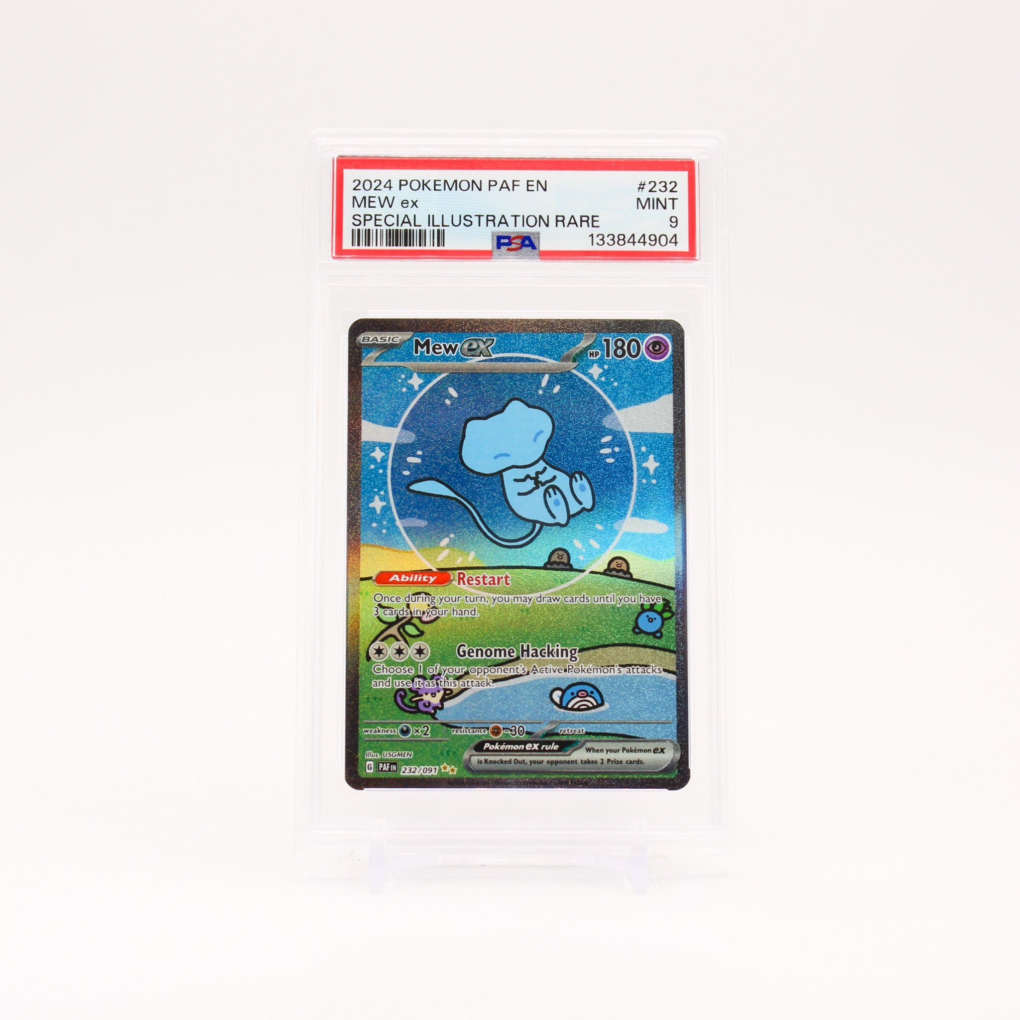 Mew ex - 232/091 PSA 9 Paldean Fates Special Illustration Pokemon - MINT