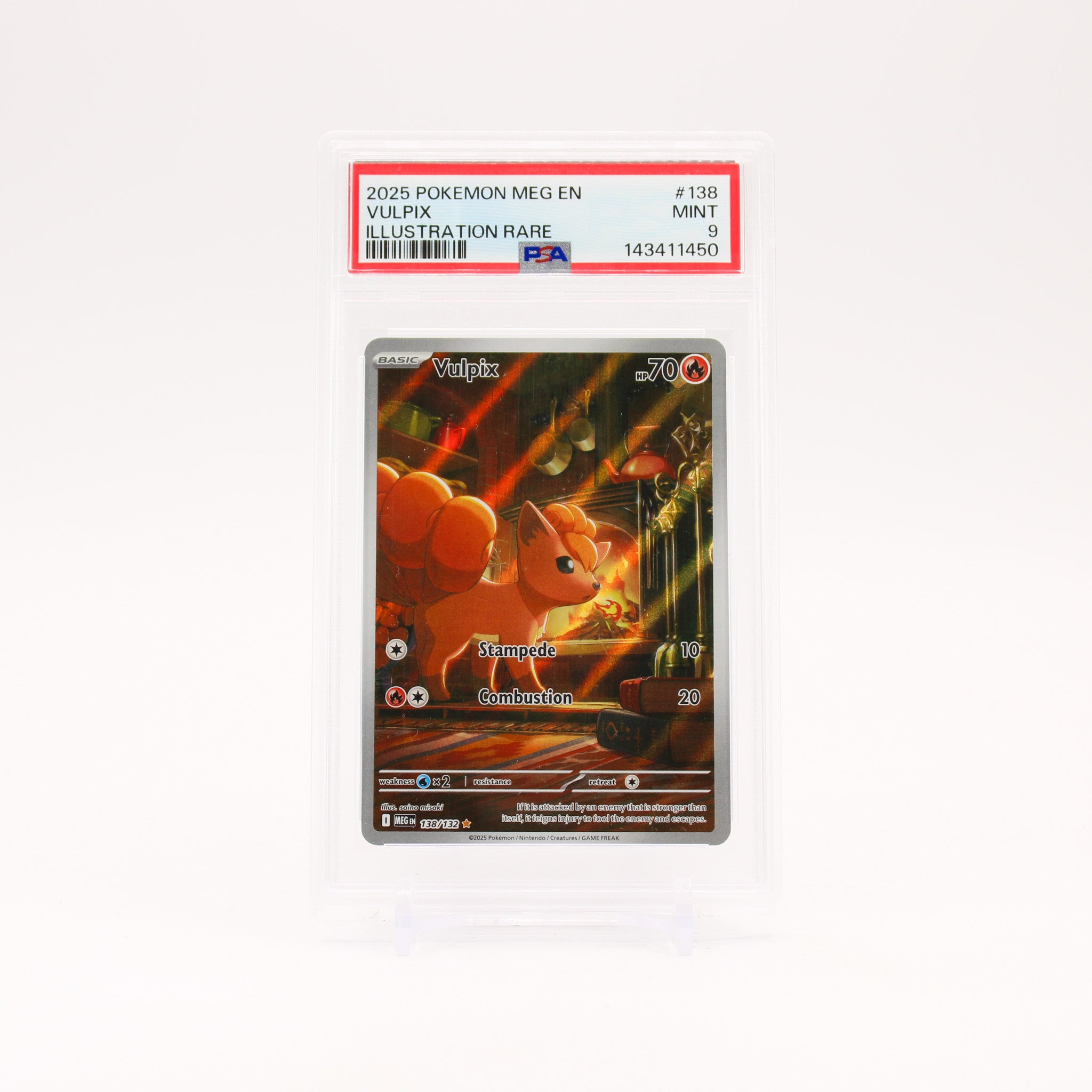Vulpix - 138/132 PSA 9 Mega Evolution Illustration Rare Pokemon - MINT