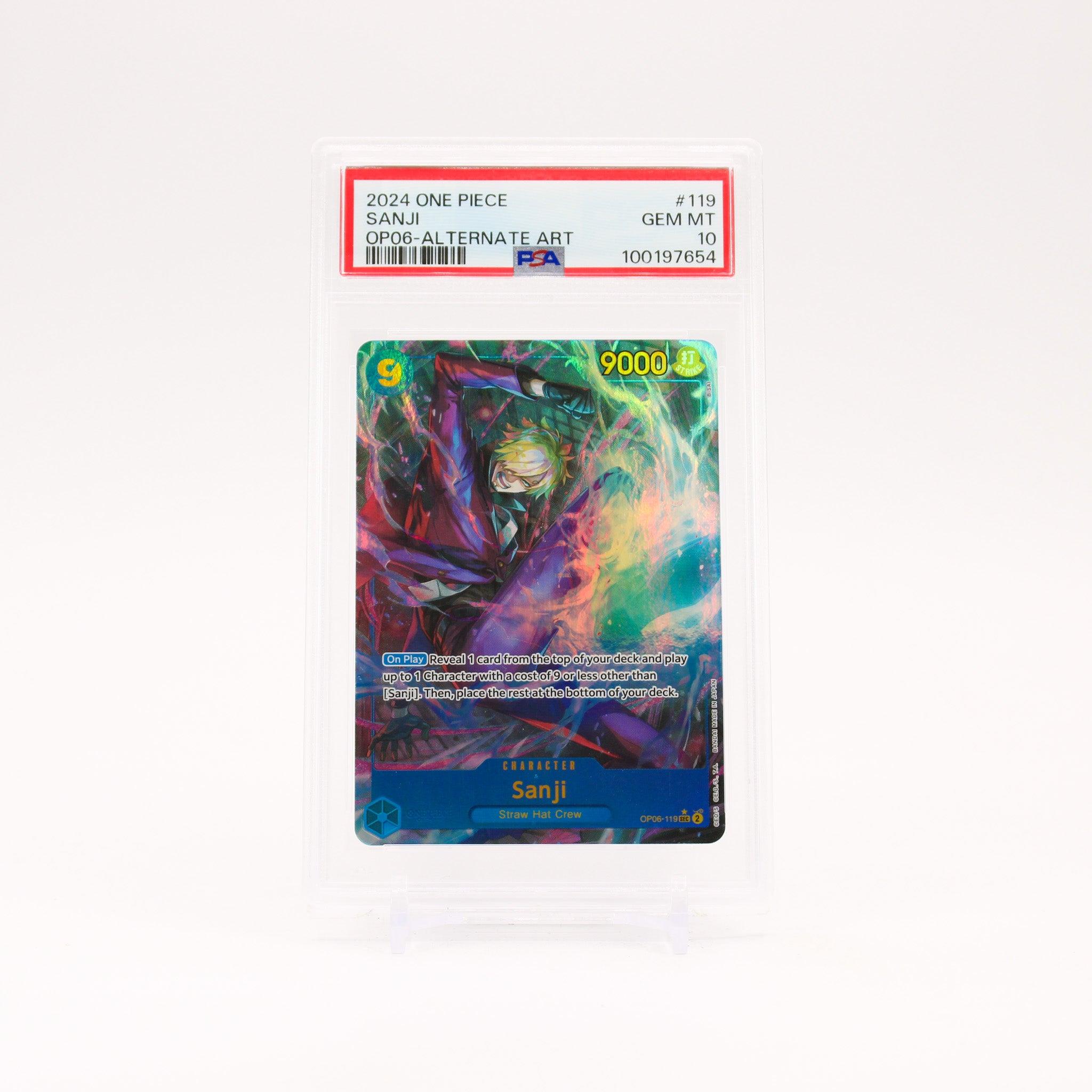Sanji Alternate Art - OP06-119 PSA 10 Wings of the Captain One Piece - GEM MT