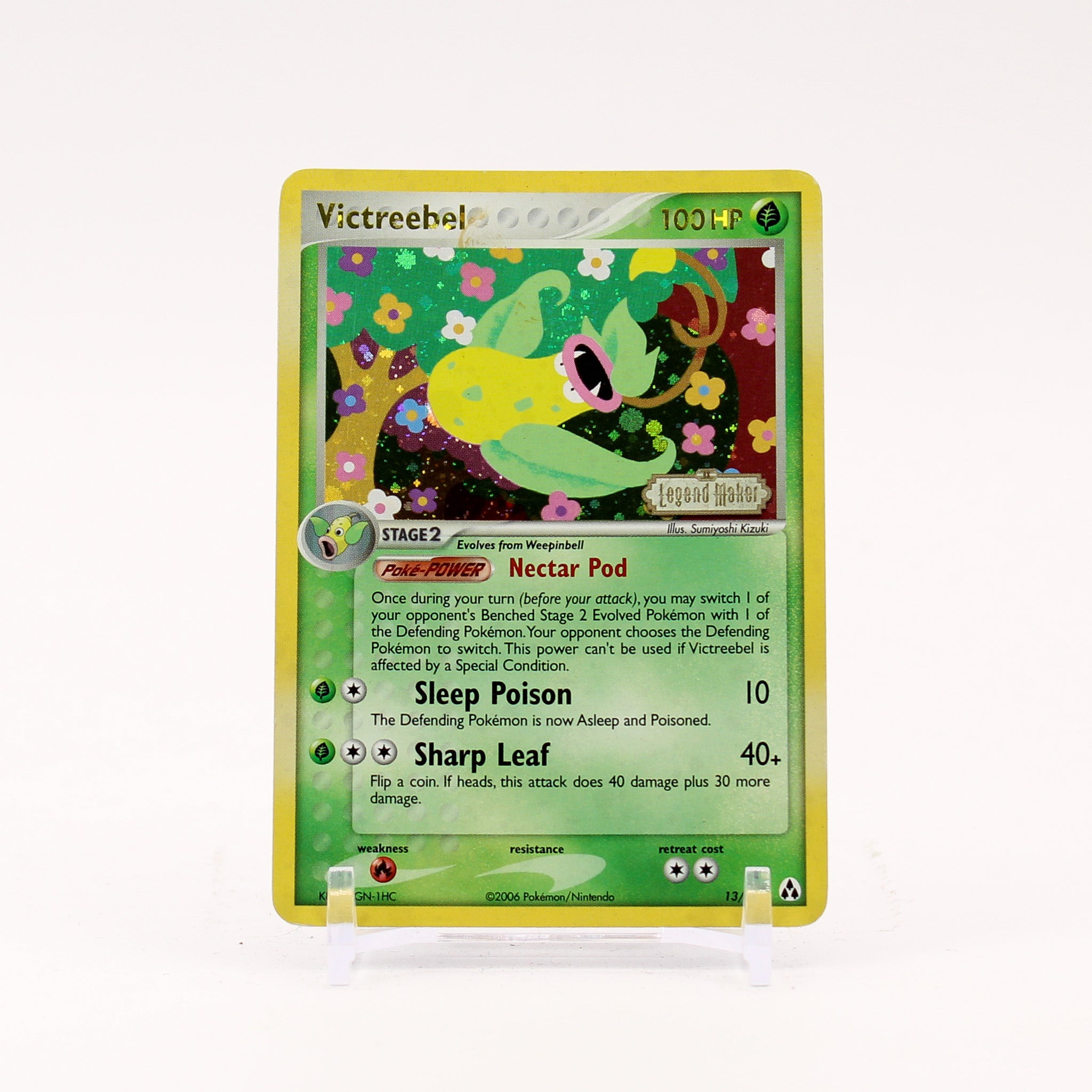 Victreebel - 13/92 Legend Maker Reverse Holo SWIRL Pokemon - LP