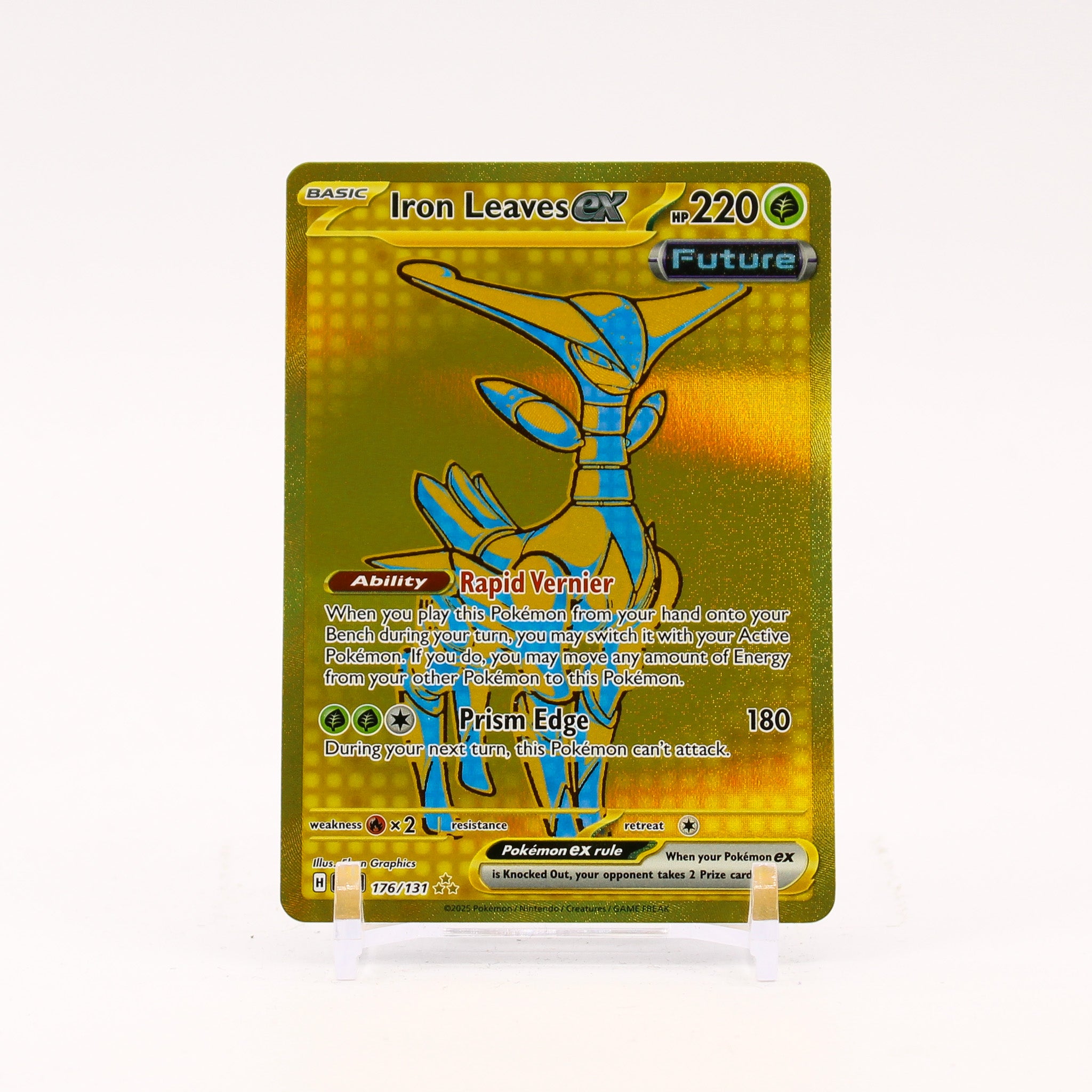 Iron Leaves ex - 176/131 Prismatic Evolutions Gold Pokemon - NM/MINT