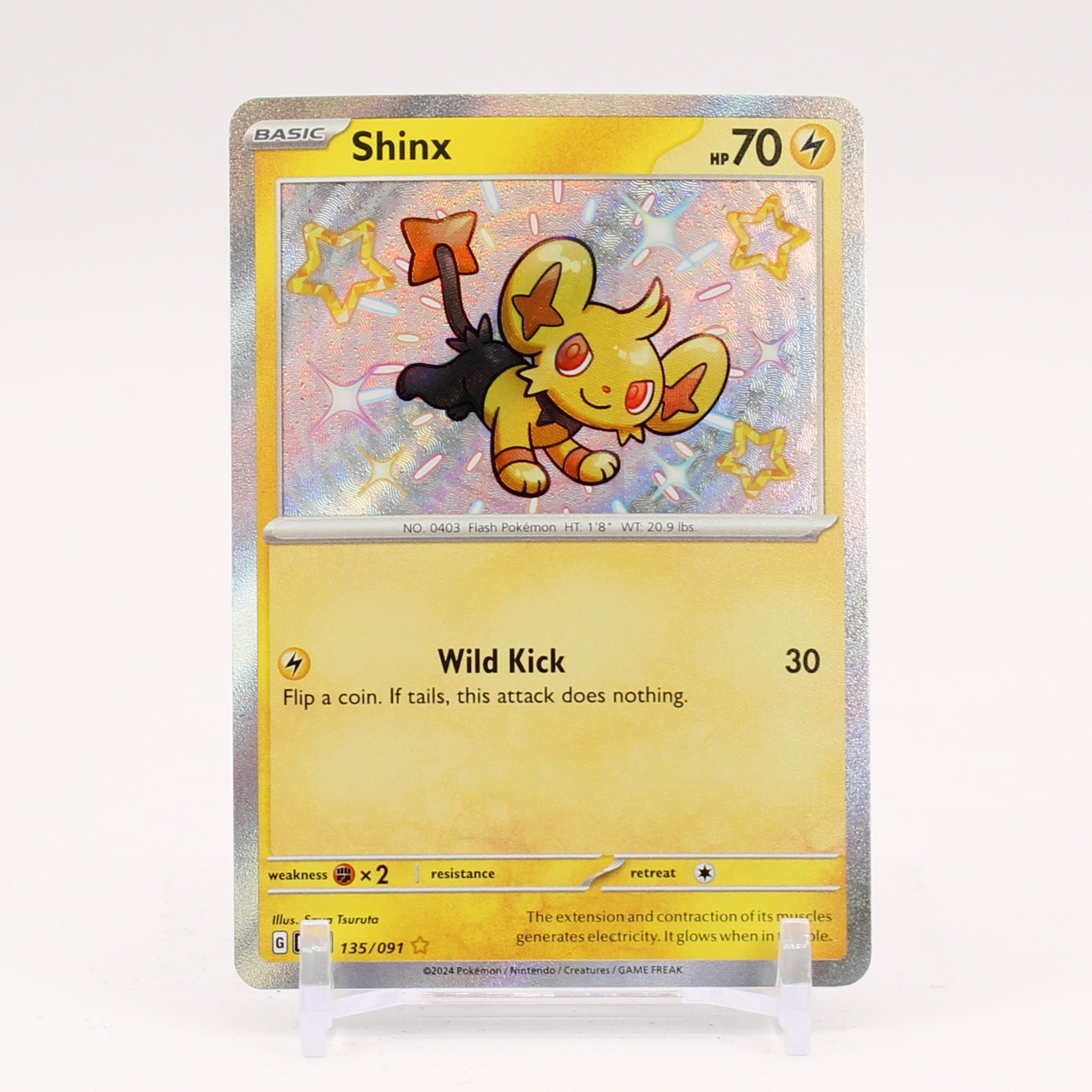 Shinx - 135/091 Paldean Fates Baby Shiny Holo Rare Pokemon - NM/MINT