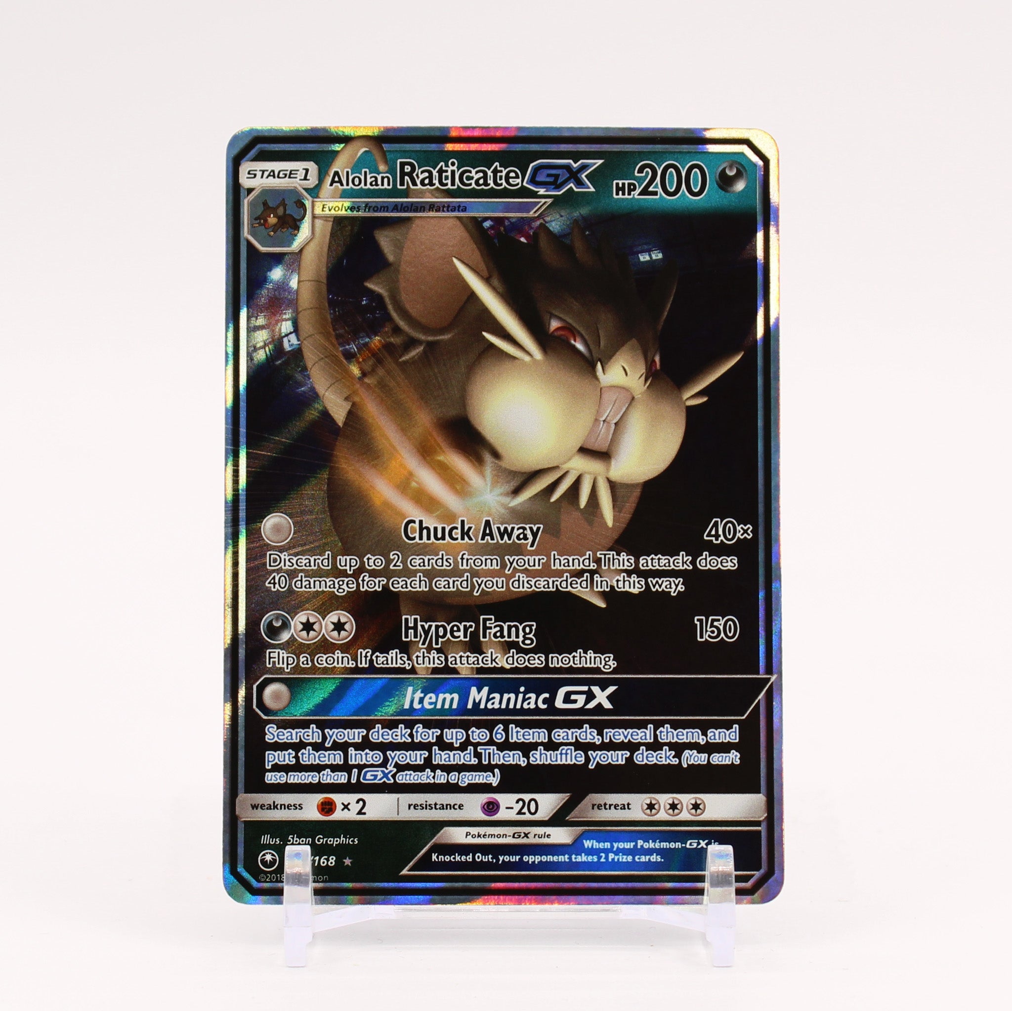 Alolan Raticate GX - 85/168 Celestial Storm Ultra Rare Pokemon - NM/MINT