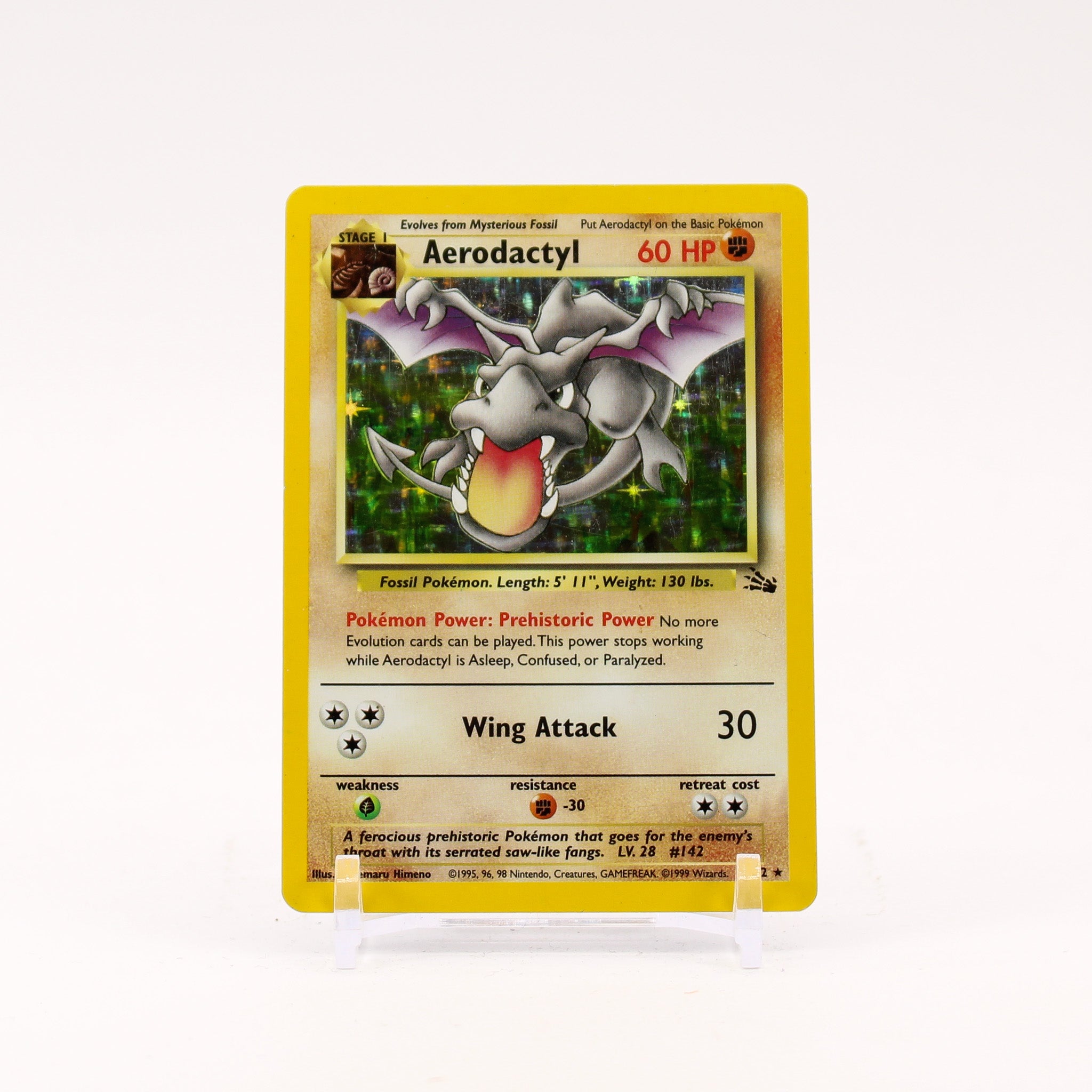 Aerodactyl - 1/62 Fossil Unlimited Holo Rare Pokemon - MP